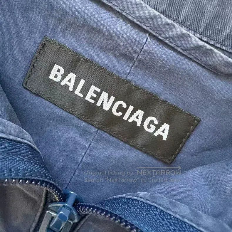 Balenciaga Balenciaga Blue White Windbreaker Jacket Size US L / EU 52-54 / 3 - 3 Thumbnail