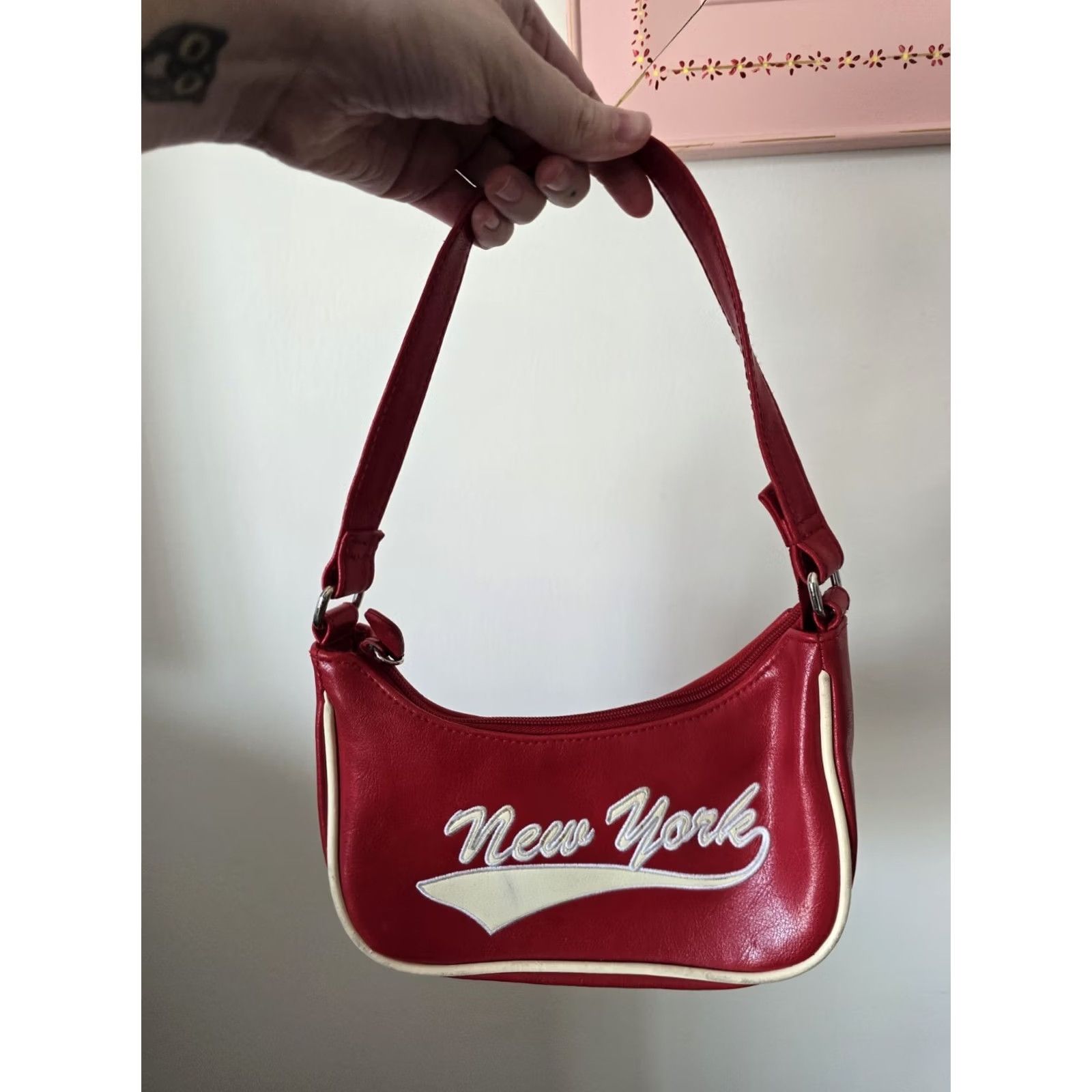 Vintage VINTAGE Payless Shoe Source Red Shoulder Bag Faux Leather Women 2000s Y2K Millennial 1990s Size ONE SIZE - 5 Thumbnail