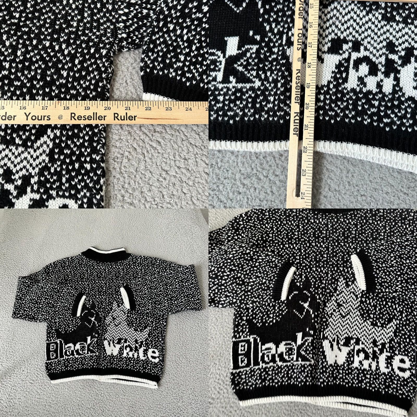 Vintage VINTAGE Nuggets Sweater Womens Medium Black White Fair Isle Dog Terrier 80s Size M / US 6-8 / IT 42-44 - 9 Thumbnail