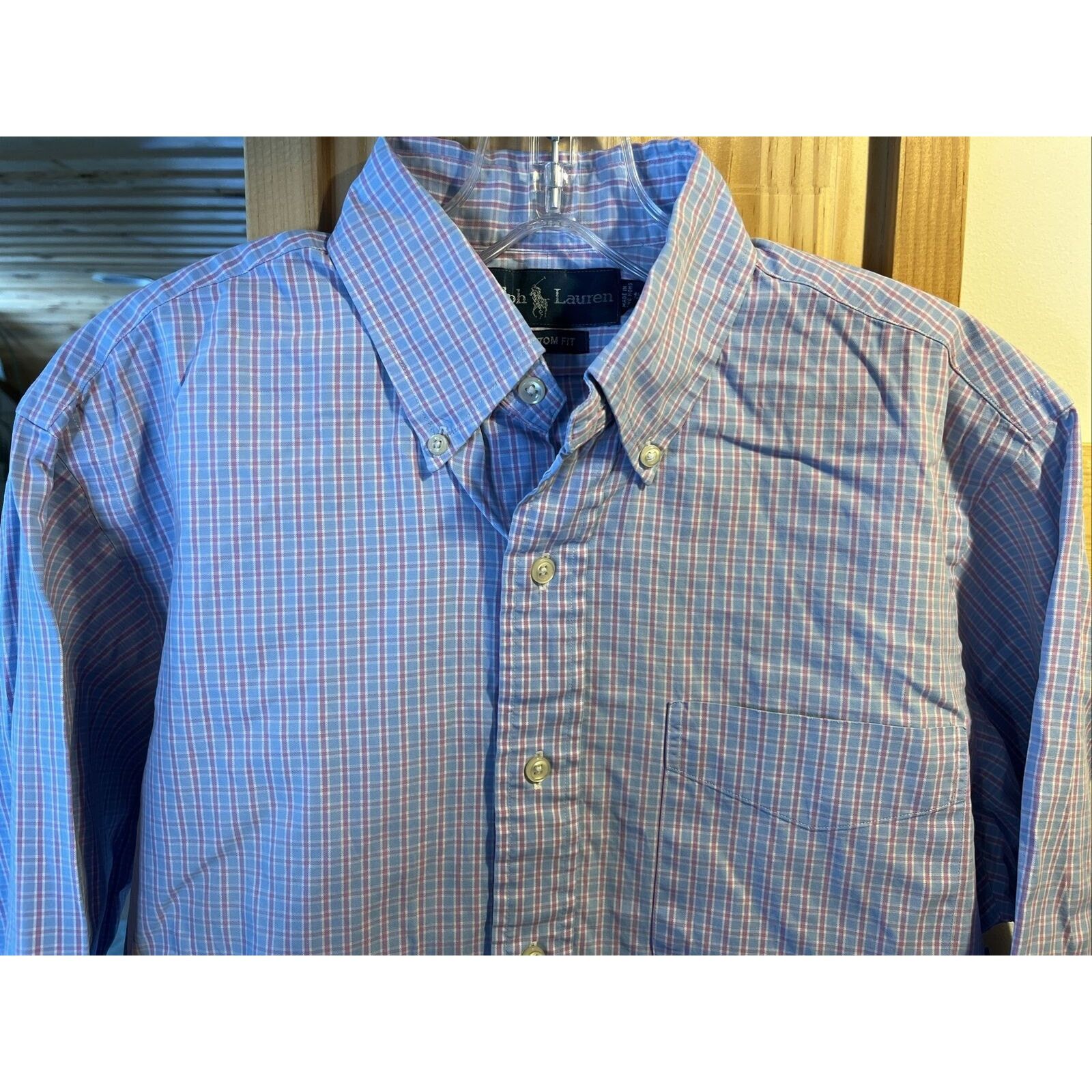 Ralph Lauren Ralph Lauren Men’s 15.5 M Blue Red Check LS Cotton Shirt Size US M / EU 48-50 / 2 - 8 Thumbnail