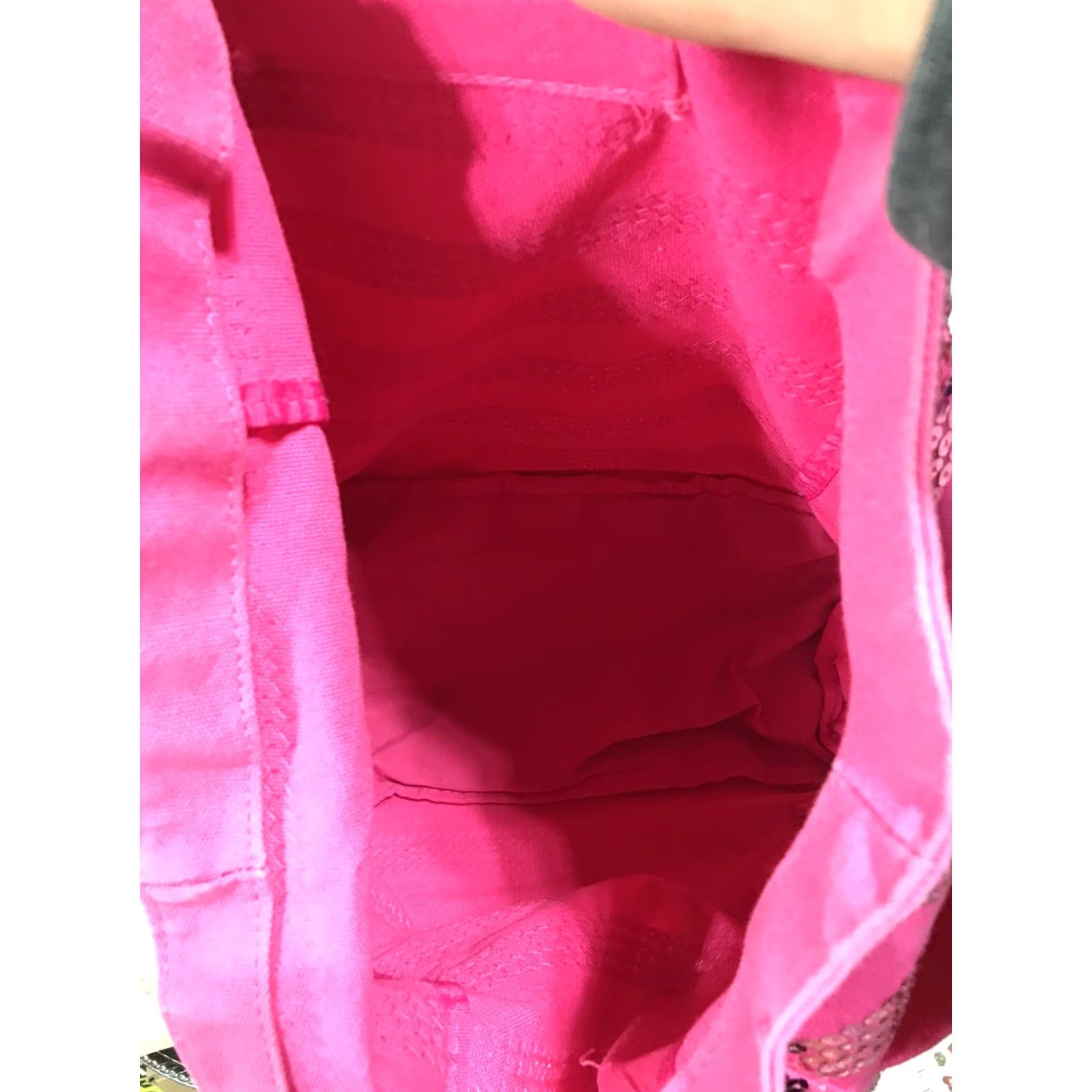 Victoria's Secret VINTAGE Victoria's Secret XL Pink Tote Bag with Sequined Detail, Lightweight Canvas, Women's Size ONE SIZE - 6 Thumbnail