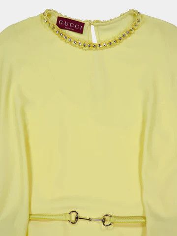 Gucci o1loc1c0226 826525 Silk Cady Dress With Horsebit Belt Size S / US 4 / IT 40 - 3 Thumbnail