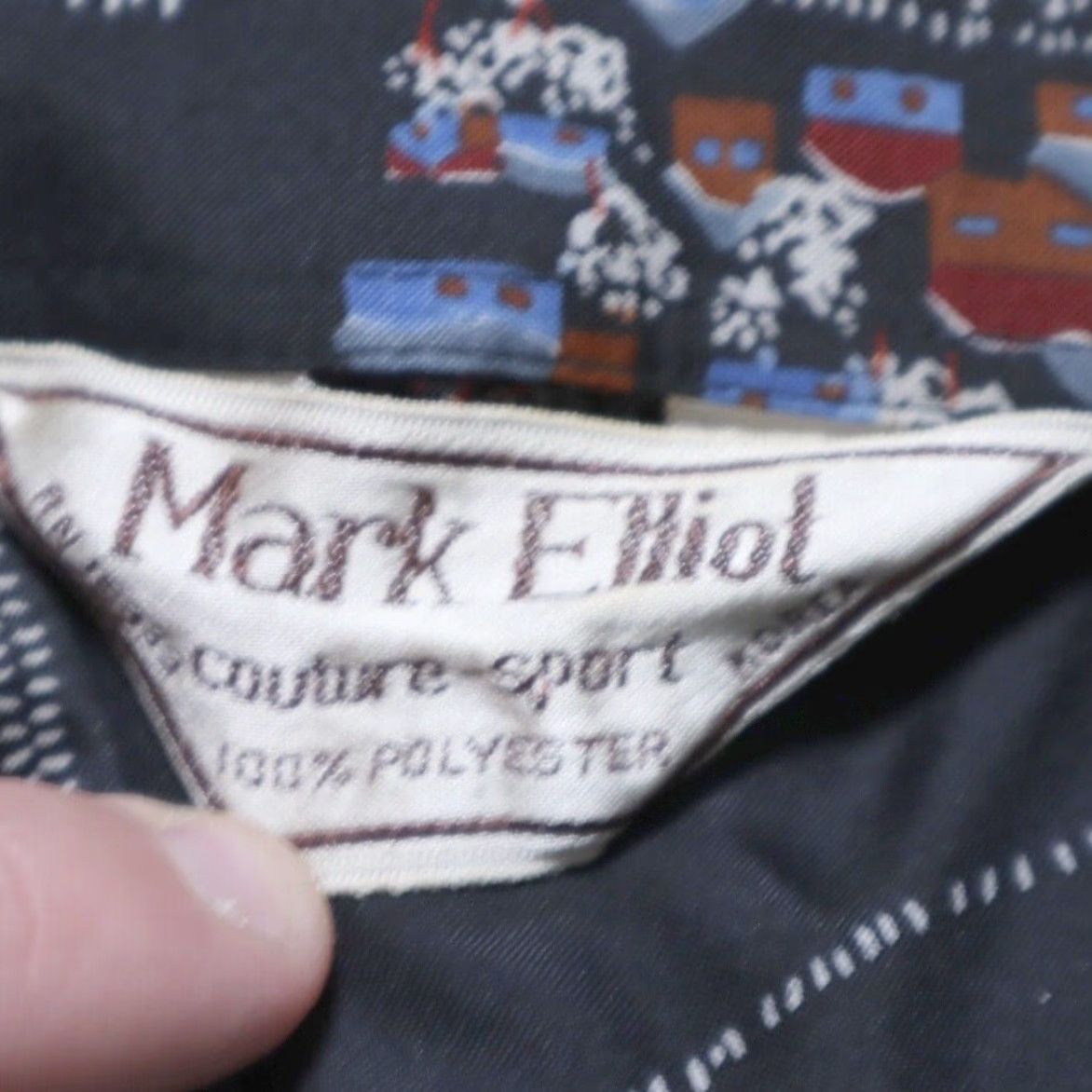 Vintage VTG Mark Elliot Couture Sport All Over Print Long Sleeve Button Up Shirt Black Men's L Size US L / EU 52-54 / 3 - 5 Thumbnail
