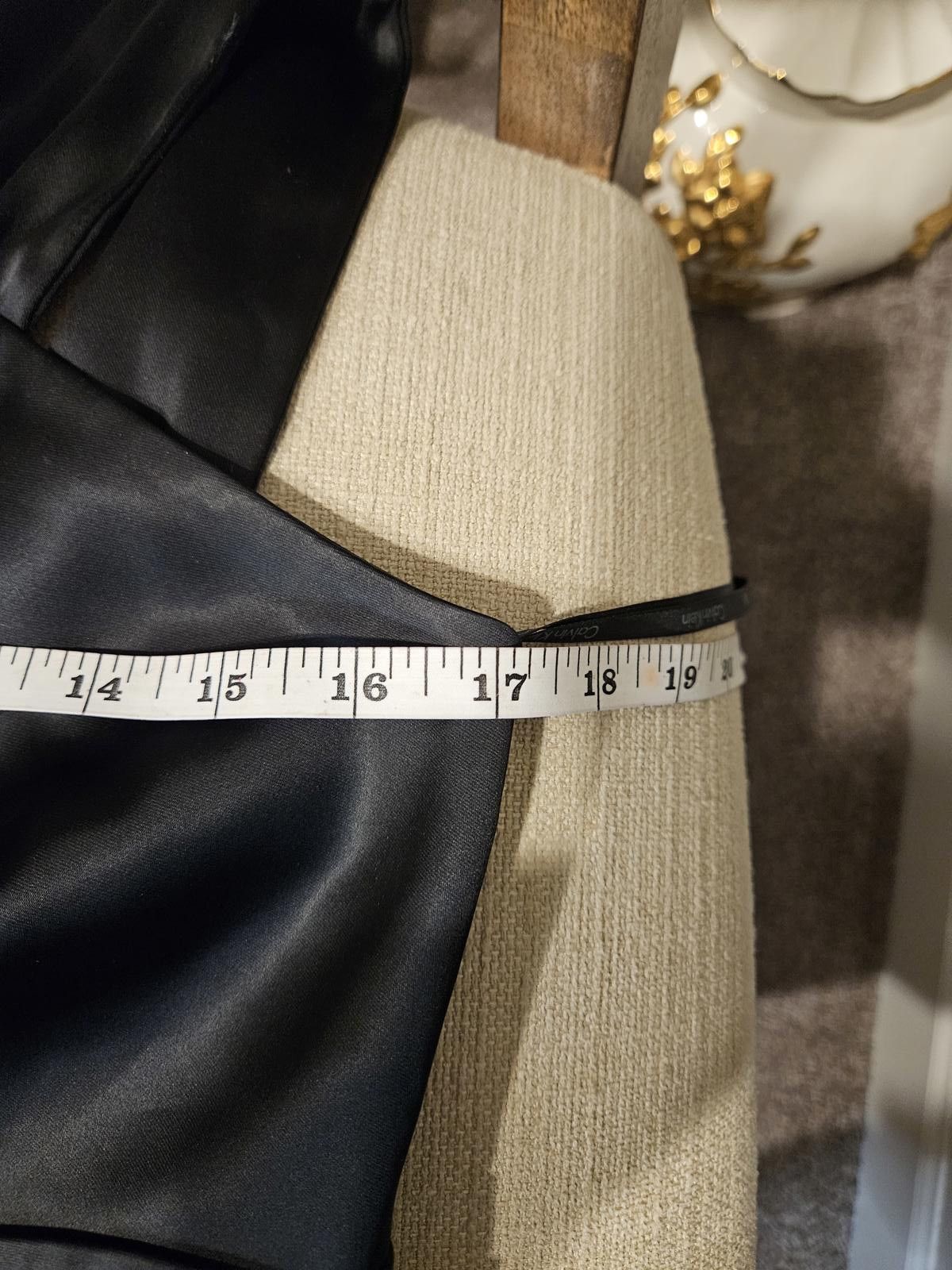Calvin Klein Calvin Klein Black Satin Dress with Pleated Detail Size S / US 4 / IT 40 - 6 Thumbnail