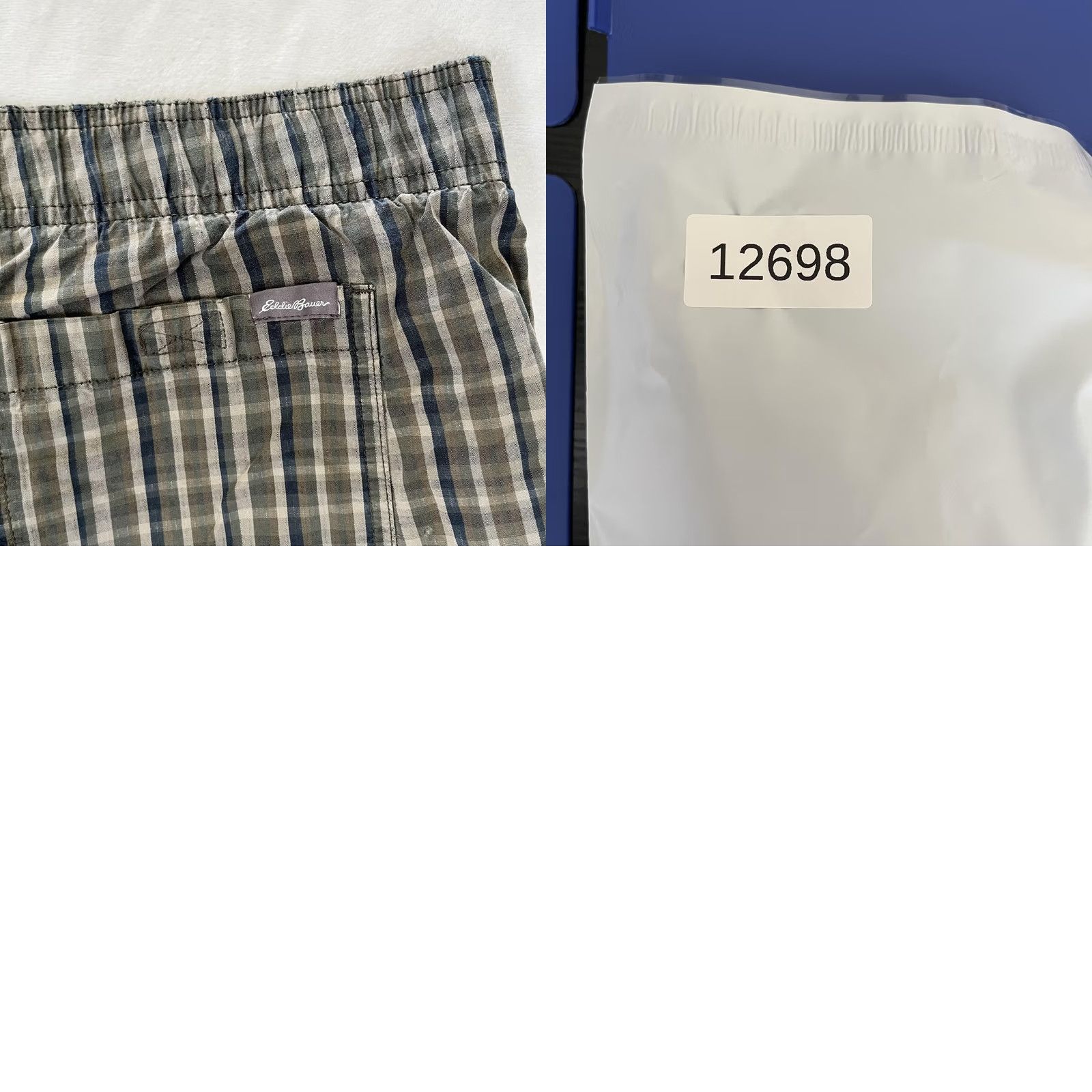 Eddie Bauer VINTAGE Eddie Bauer Shorts Mens L Green Plaid Drawstring Waist 8 Inseam Size US 33 - 8 Thumbnail