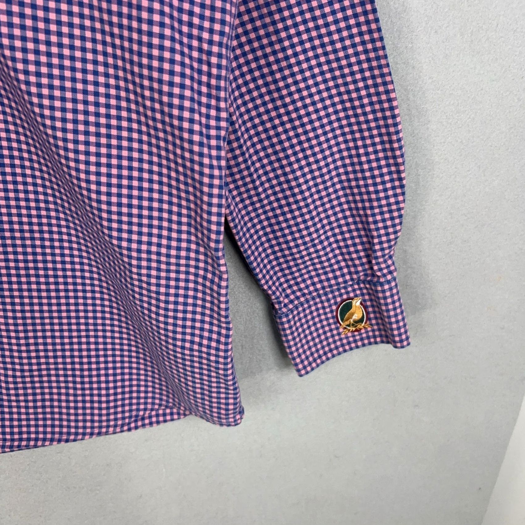 Pinko Turtleson Shirt Mens Large Pink Blue Gingham Button-Down Collar Long Sleeve Shirt Size US L / EU 52-54 / 3 - 4 Thumbnail