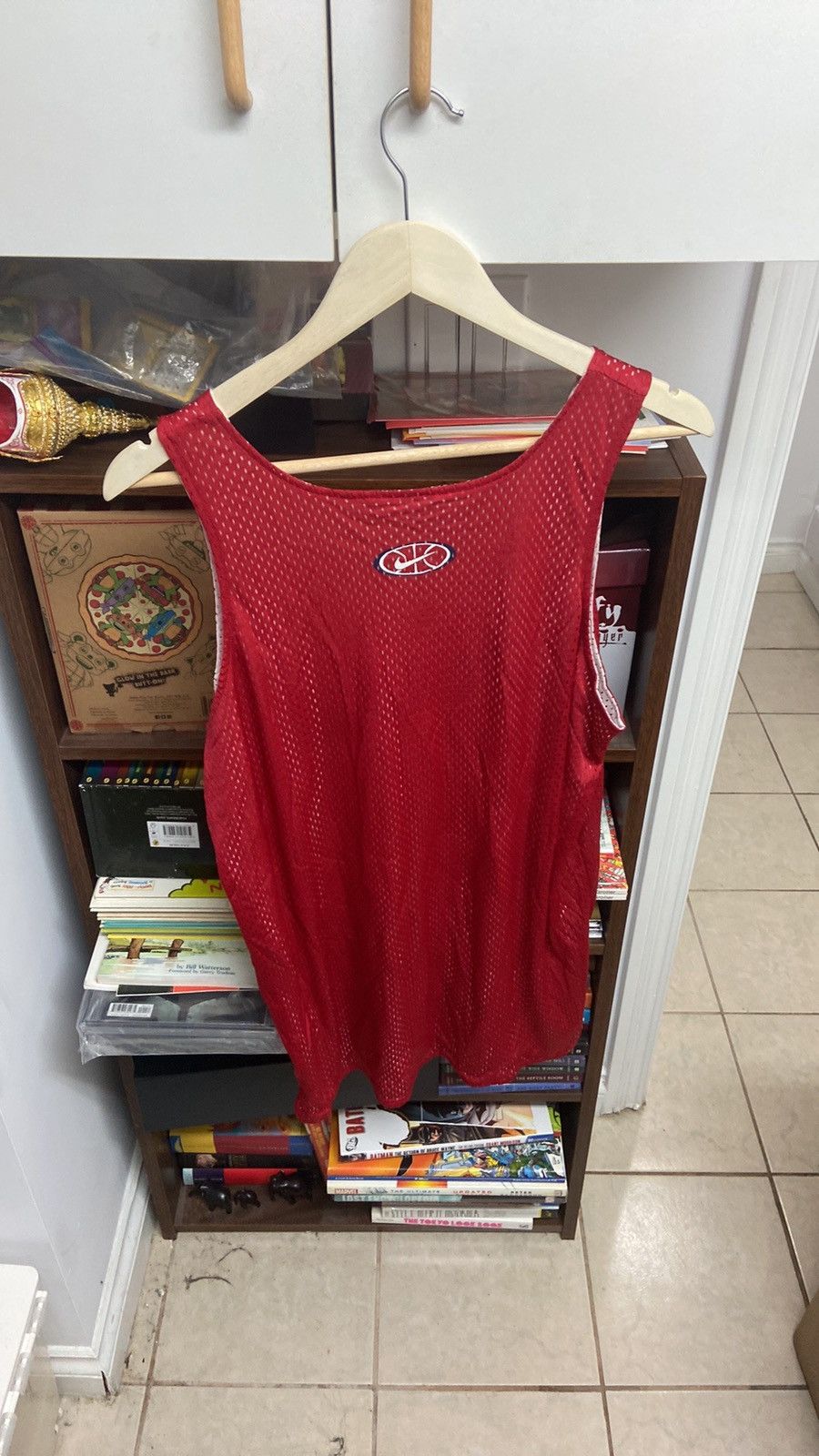 Nike × Vintage Vintage 90’s Nike Red Mesh Sleeveless Basketball Jersey Top Size US XL / EU 56 / 4 - 2 Thumbnail