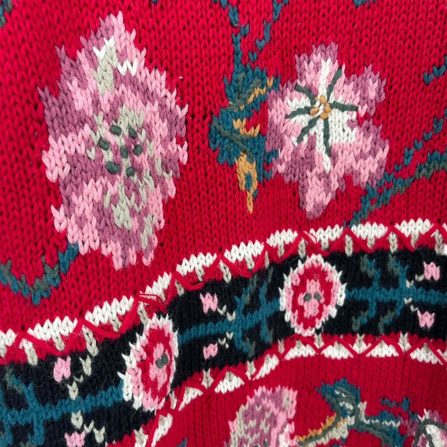 Express Express Vintage 80 Hand Knit Floral Sweater Oversized XS S M Size S / US 4 / IT 40 - 4 Thumbnail