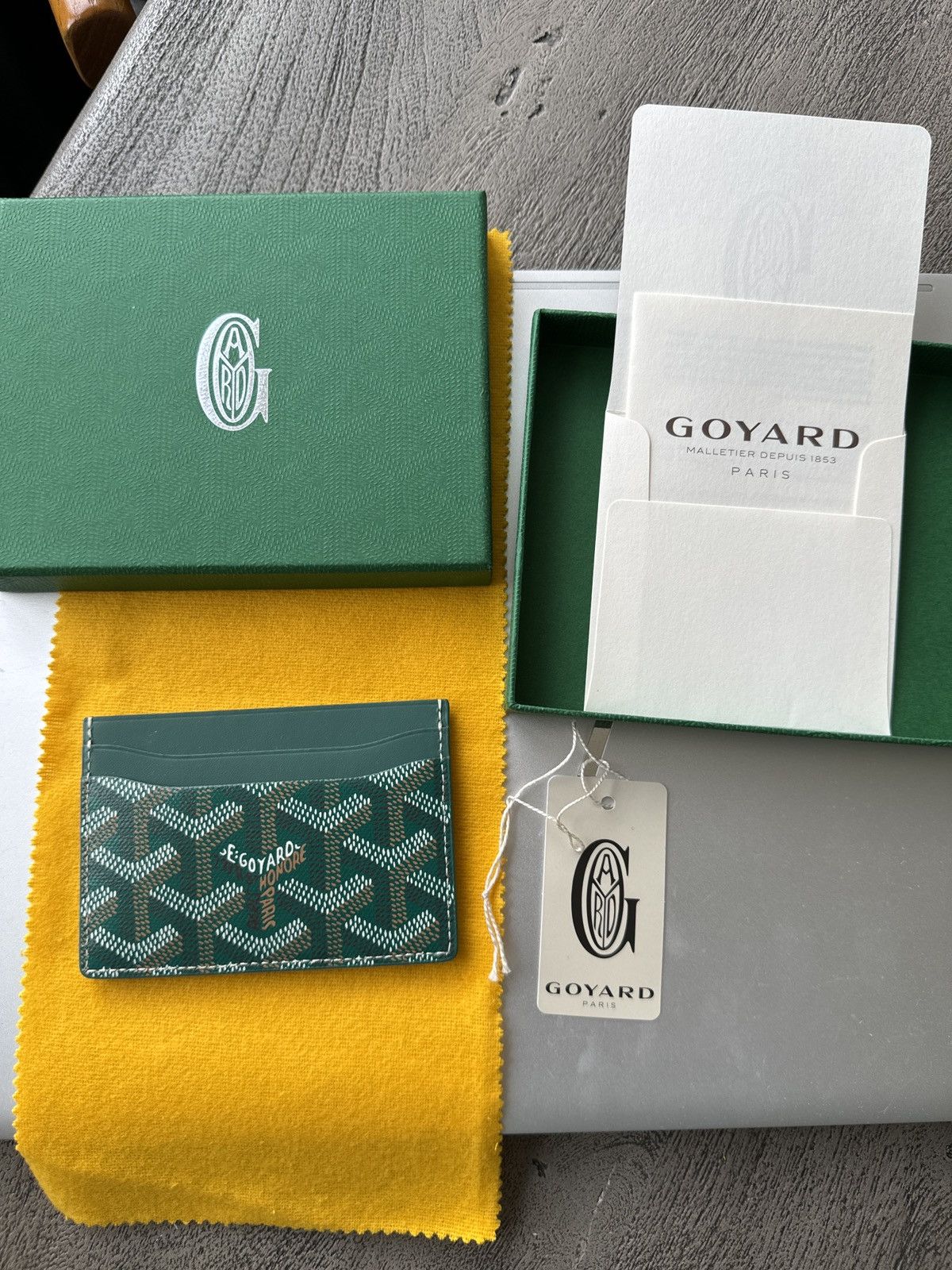 image of Goyard Card Holder in Green, Men's