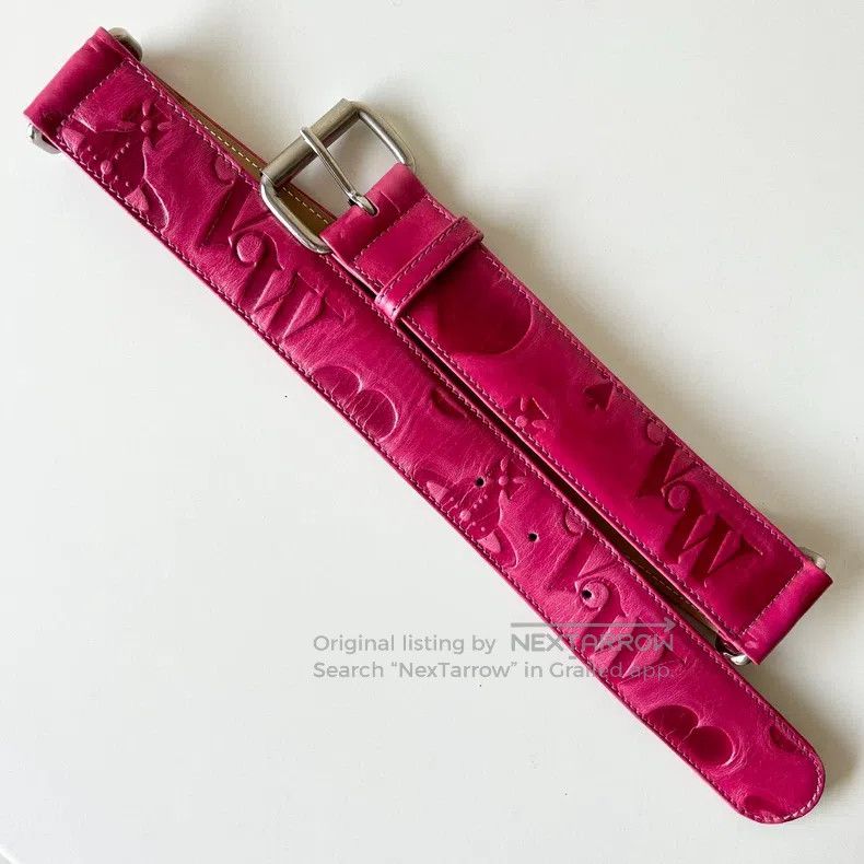 Vivienne Westwood Vivienne Westwood Saturn Heart Imprinted Leather Belt Size ONE SIZE - 2 Thumbnail