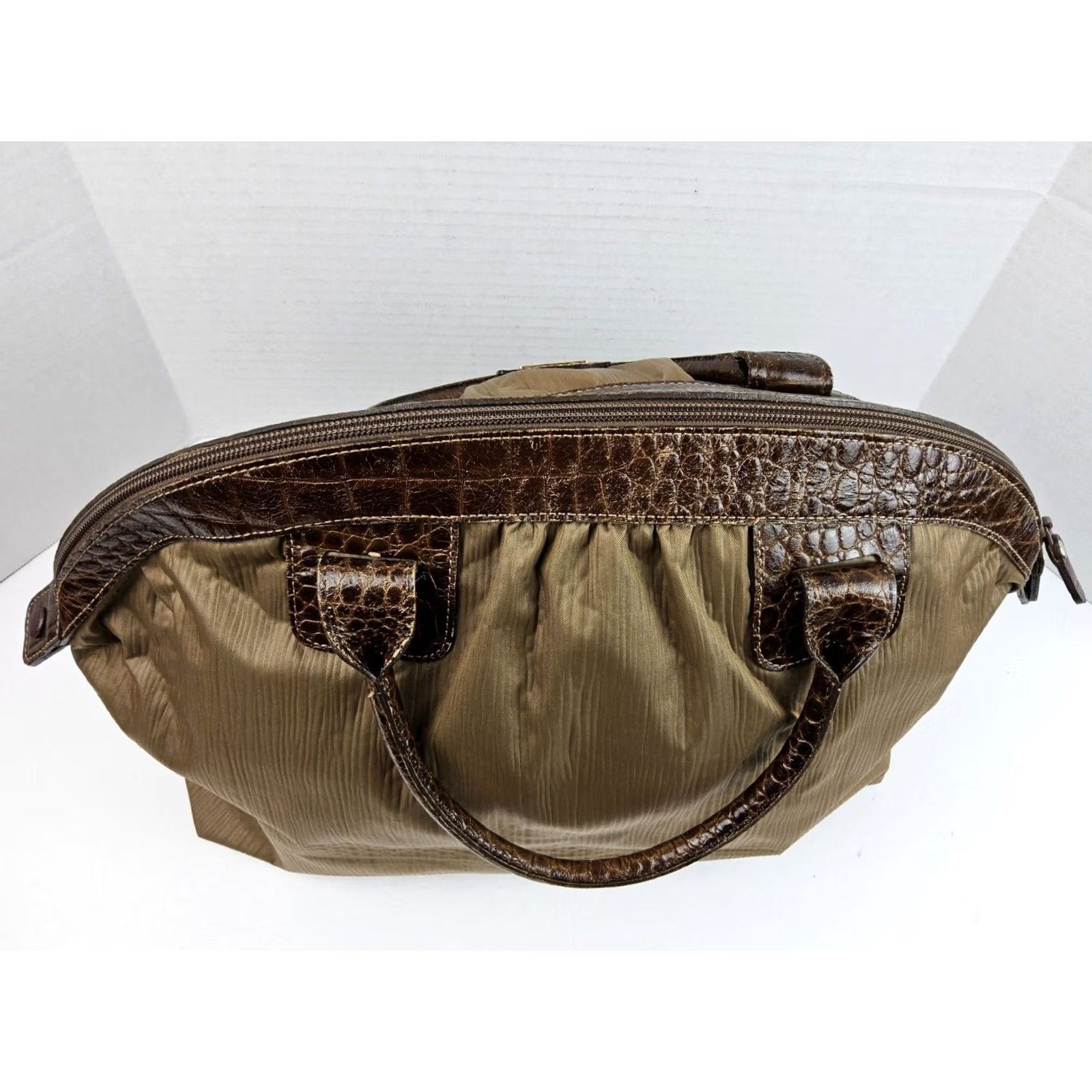 Hanae Mori Hanae Mori Satchel/Top Handle Bag Handbag Purse Nylon Brown Large Butterfly Chain Strap Size ONE SIZE - 6 Thumbnail