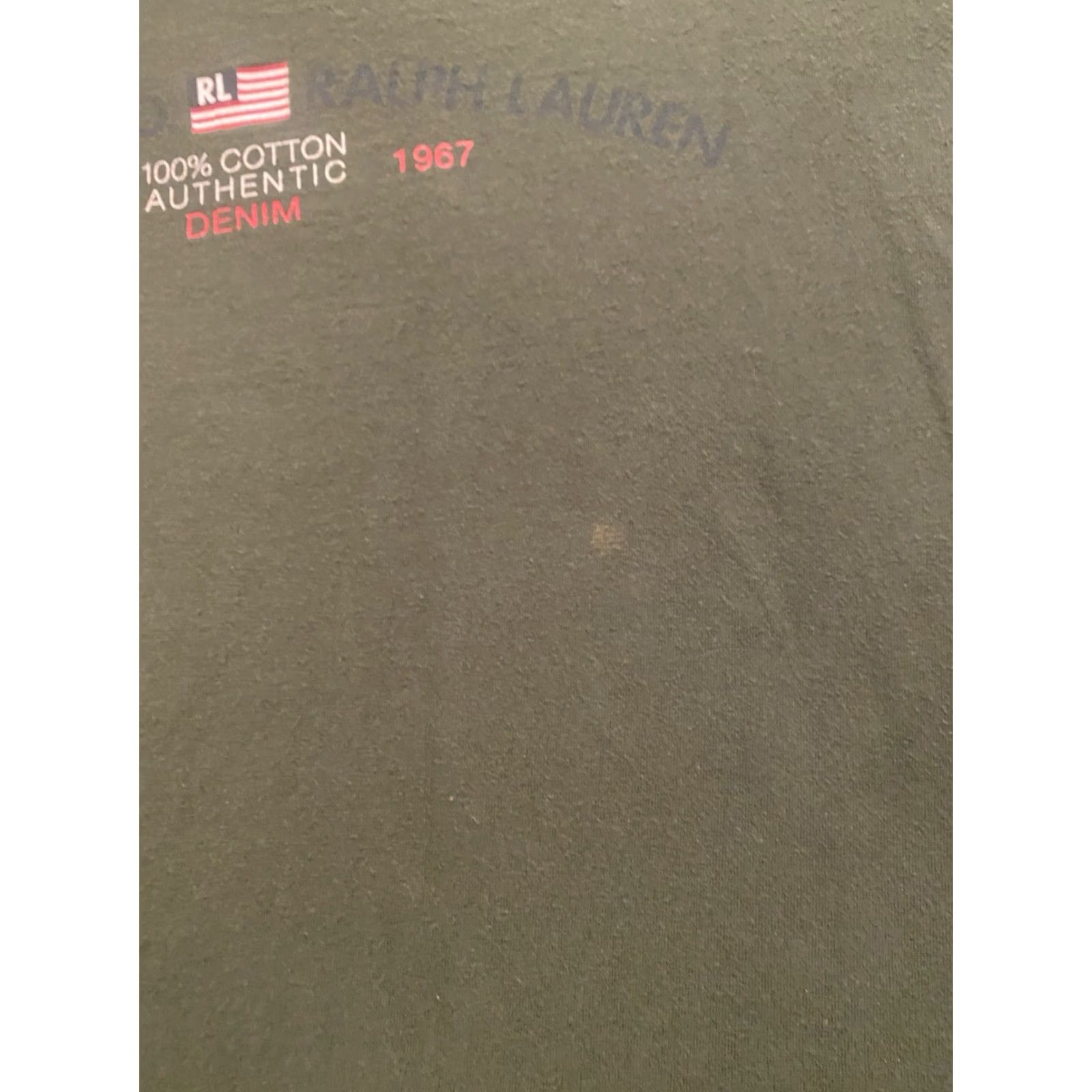 Ralph Lauren VINTAGE Ralph Lauren Polo Jeans Co. T Shirt Flag Green Men’s Medium Shirt Mens Regular 90s 80s Classic Graphic Print Short Sleeve Cotton Size US M / EU 48-50 / 2 - 7 Thumbnail