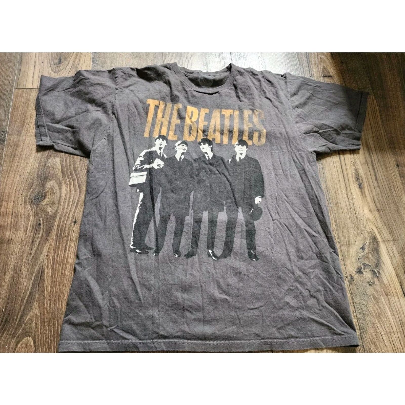 Apple The Beatles Big Graphic Band T Shirt Gray XL Mens 100% Cotton Rock Music Tee Size US XL / EU 56 / 4 - 5 Thumbnail