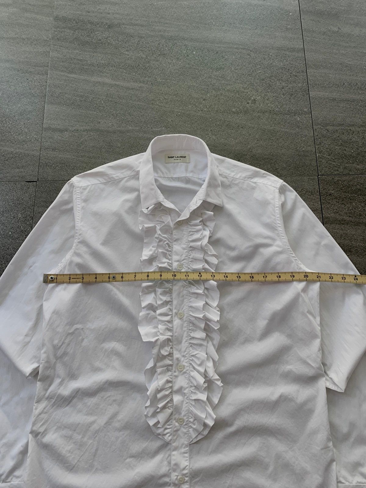 Saint Laurent Paris FREE TAX! Ruffled Ls Shirt by Hedi Slimane Size US M / EU 48-50 / 2 - 10 Thumbnail