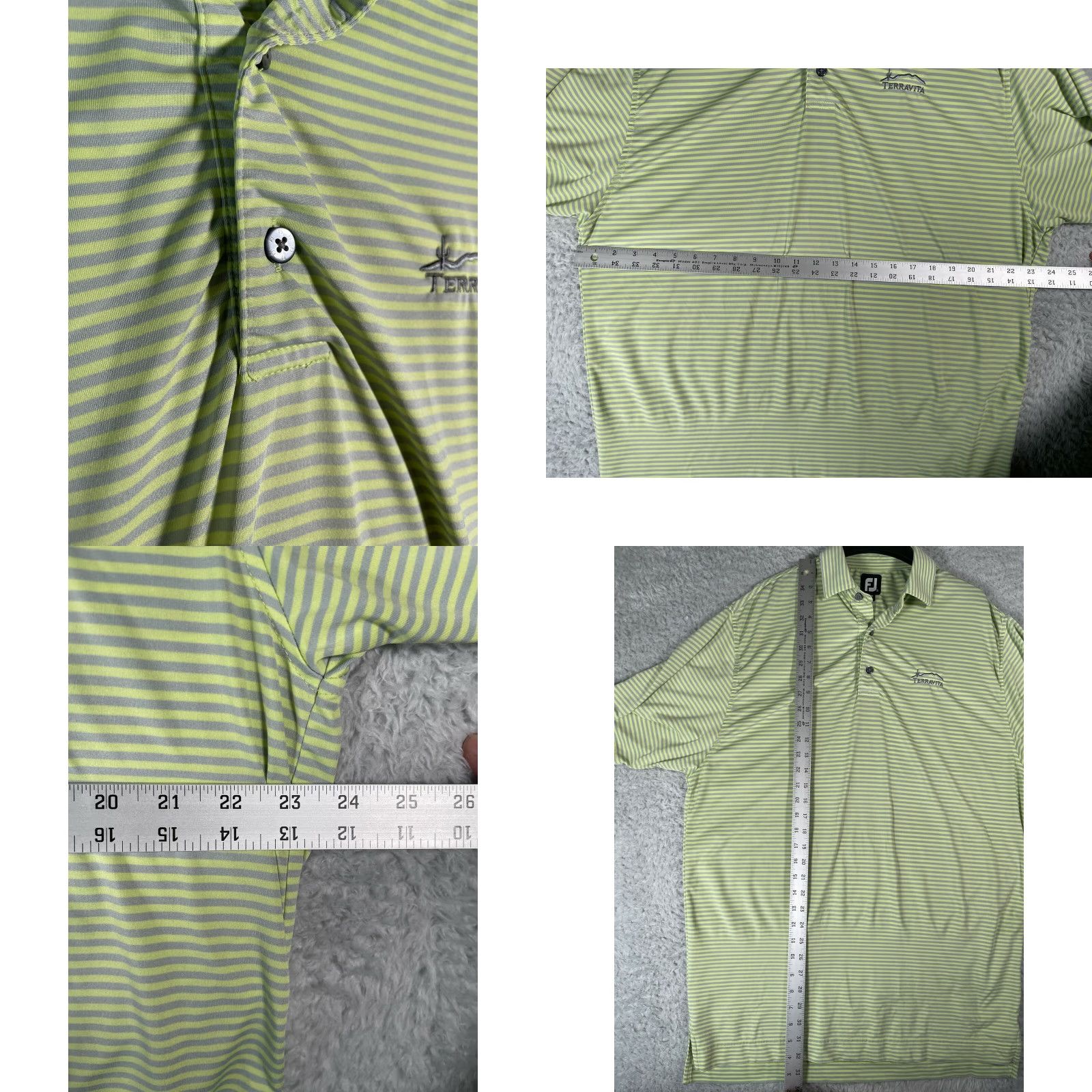 Footjoy Footjoy Polo Shirt Mens Medium Yellow Striped Golf Golfing Polo Mens Size US M / EU 48-50 / 2 - 8 Thumbnail