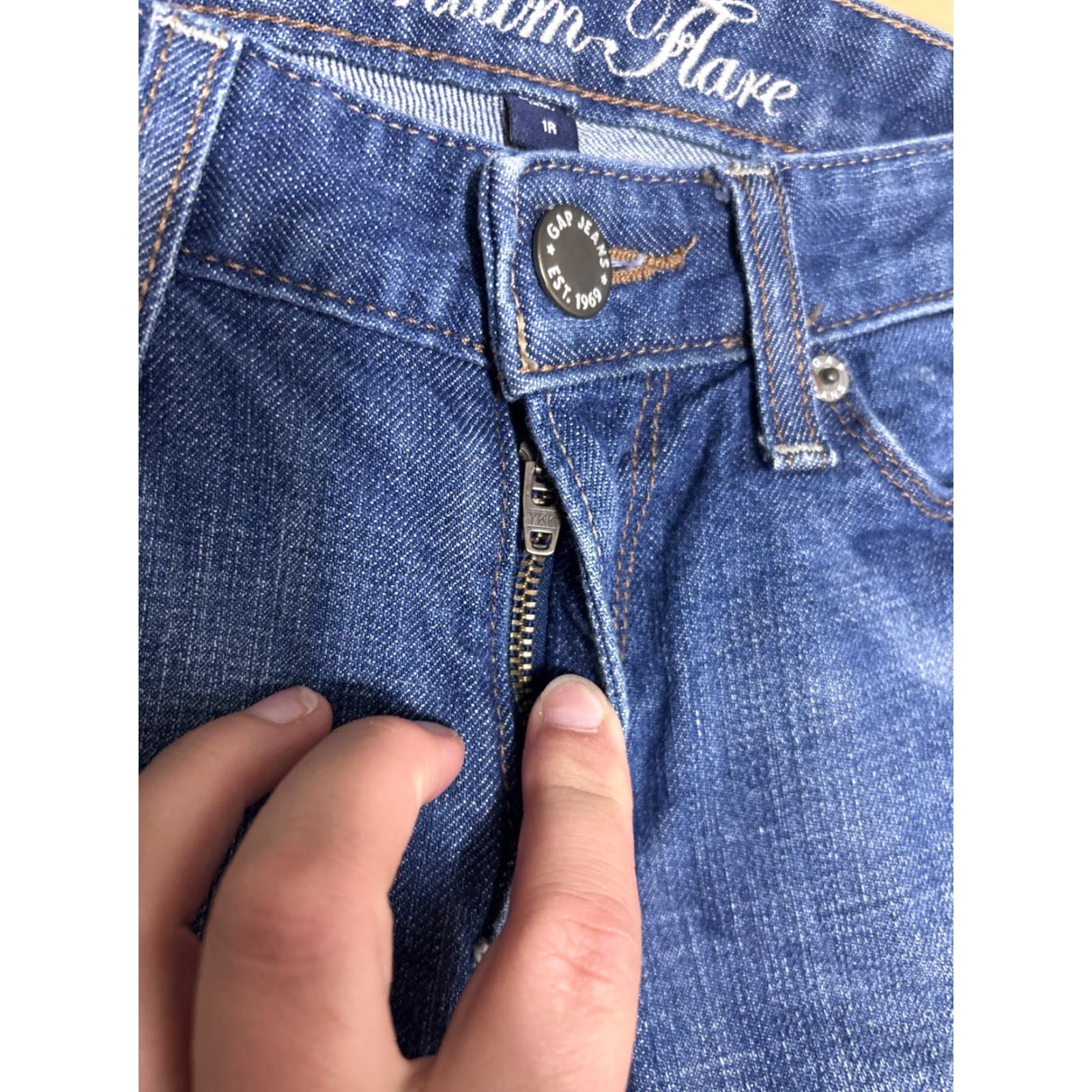 Gap VINTAGE Gap Womens Premium Flare Jeans 1R 28x32 Blue Medium Was Size 25" / US 0 / IT 36 - 6 Thumbnail