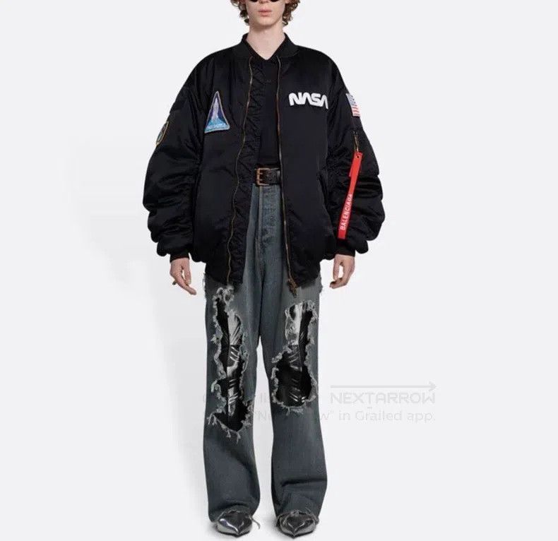 Balenciaga Balenciaga Space Logo Flight Jacket Size US M / EU 48-50 / 2 - 7 Thumbnail