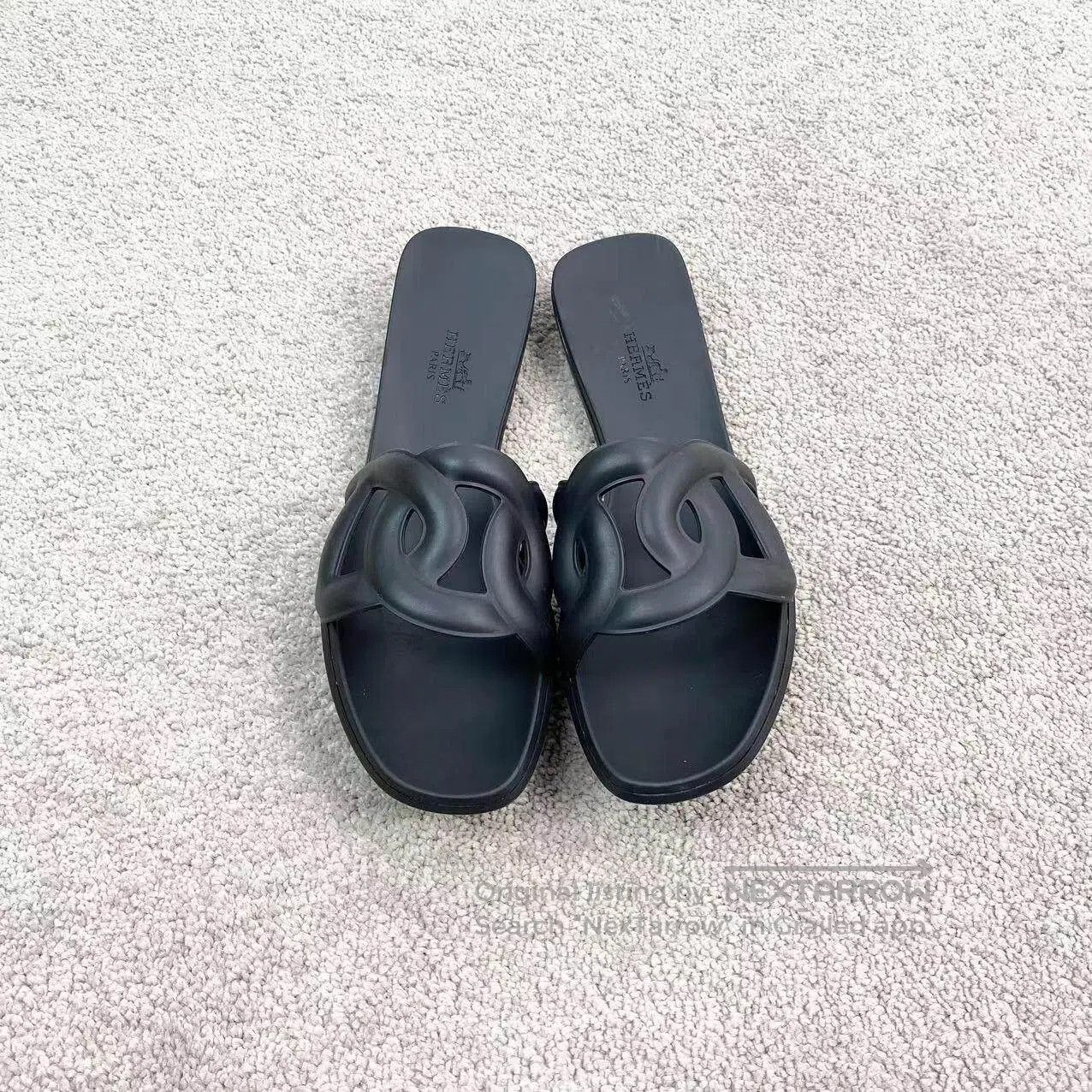 Hermes Hermes Pig nose black slippers| Size US 5.5 / IT 35.5 - 2 Thumbnail