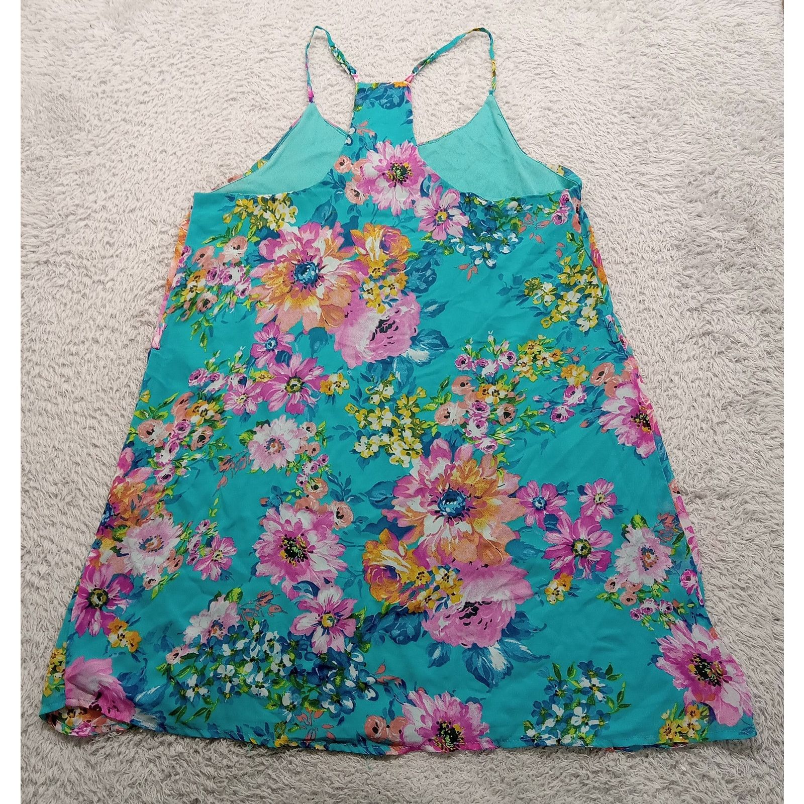 & Other Stories Staccado Dress M Sheer Lined Floral Blue Polyester Size M / US 6-8 / IT 42-44 - 2 Thumbnail