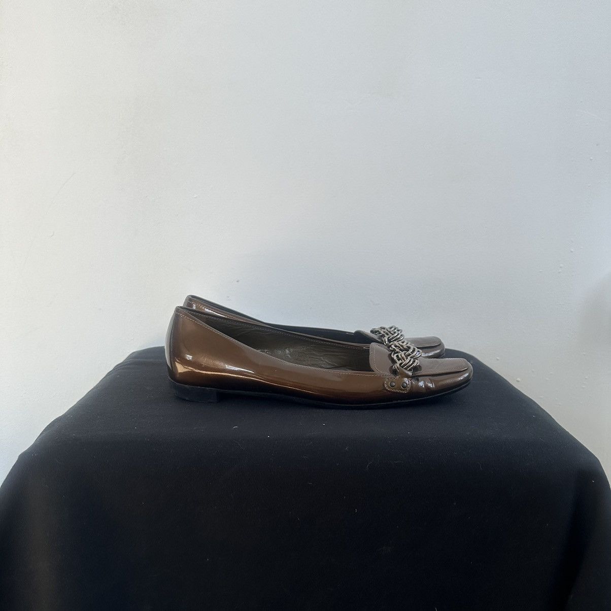 Prada Bow Logo Ballet Flats Shoes Vintage 2000s Retro Rare