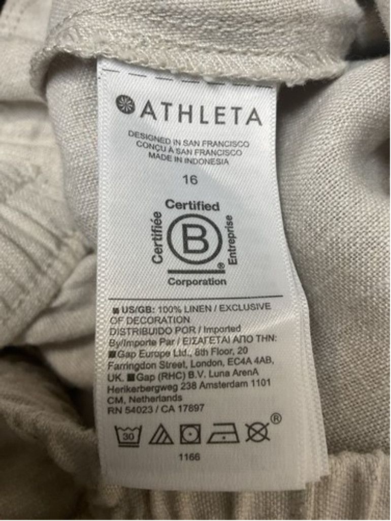 Athleta NWOT Athleta Linen Pockets Tapered Ankle Pants Women Size 16 Size 38" / US 16 / IT 52 - 3 Thumbnail