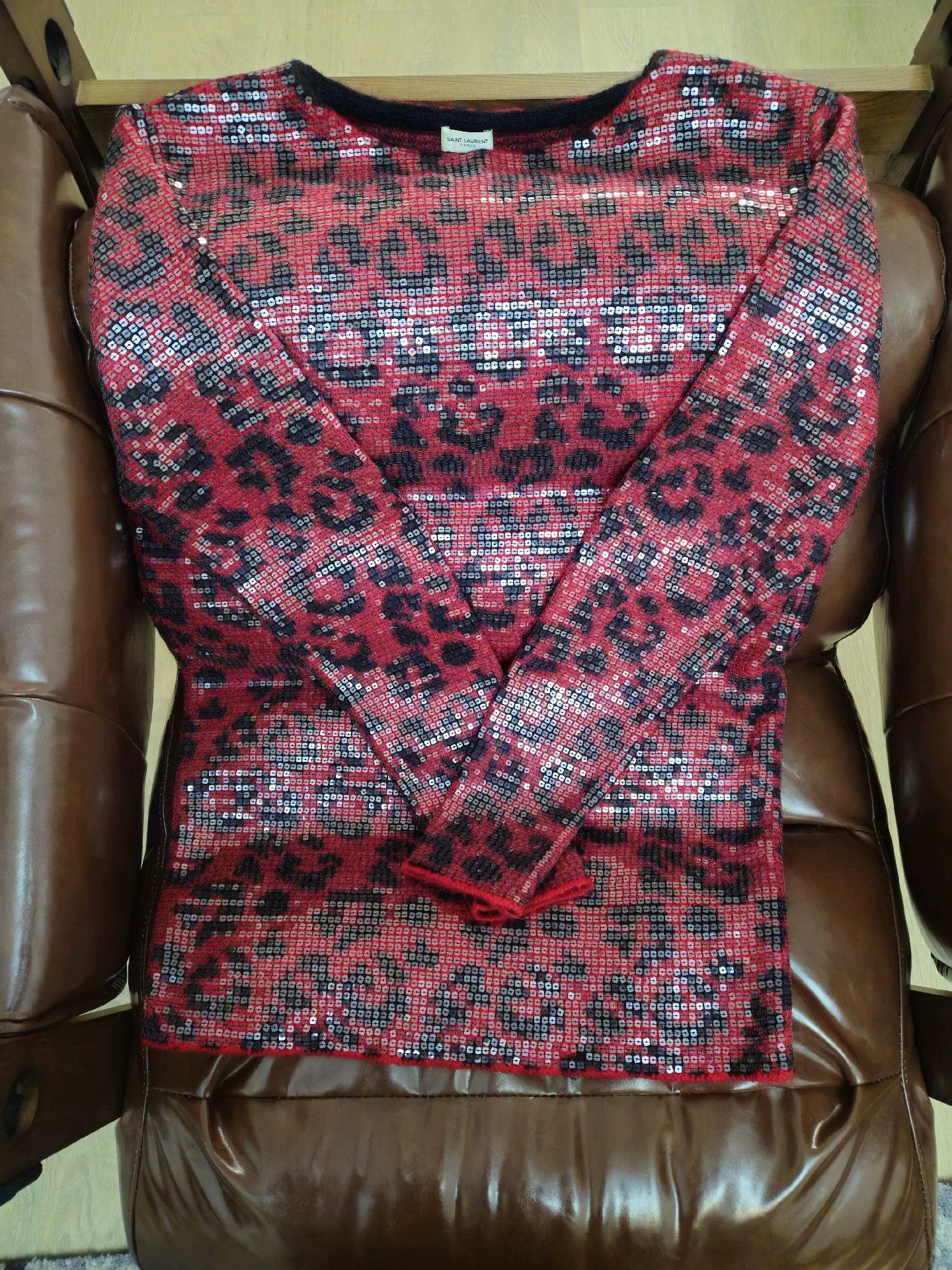 Hedi Slimane Saint Laurent 2013FW Leopard Sequined Sweater Size US S / EU 44-46 / 1 - 1 Thumbnail