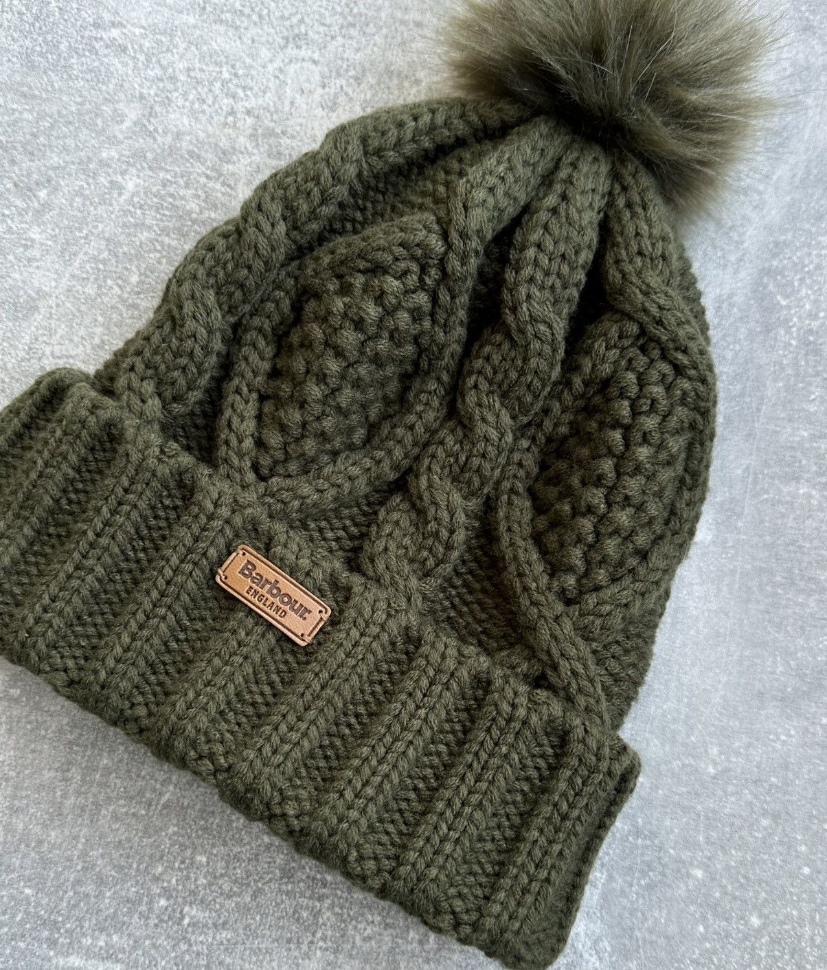 Barbour Barbour Women’s Saltburn Beanie Hat - Olive Green One Size Size ONE SIZE - 3 Thumbnail