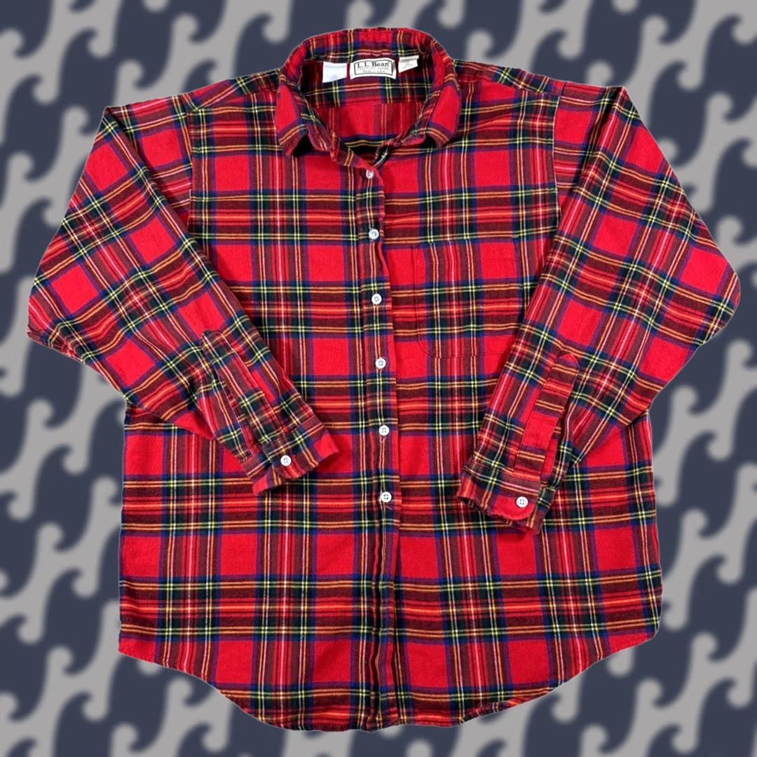 Vintage VINTAGE LL Bean Flannel Shirt Womens 14 Red Plaid Cotton Button Up Outdoor Camp USA Size XL / US 12-14 / IT 48-50 - 1 Thumbnail