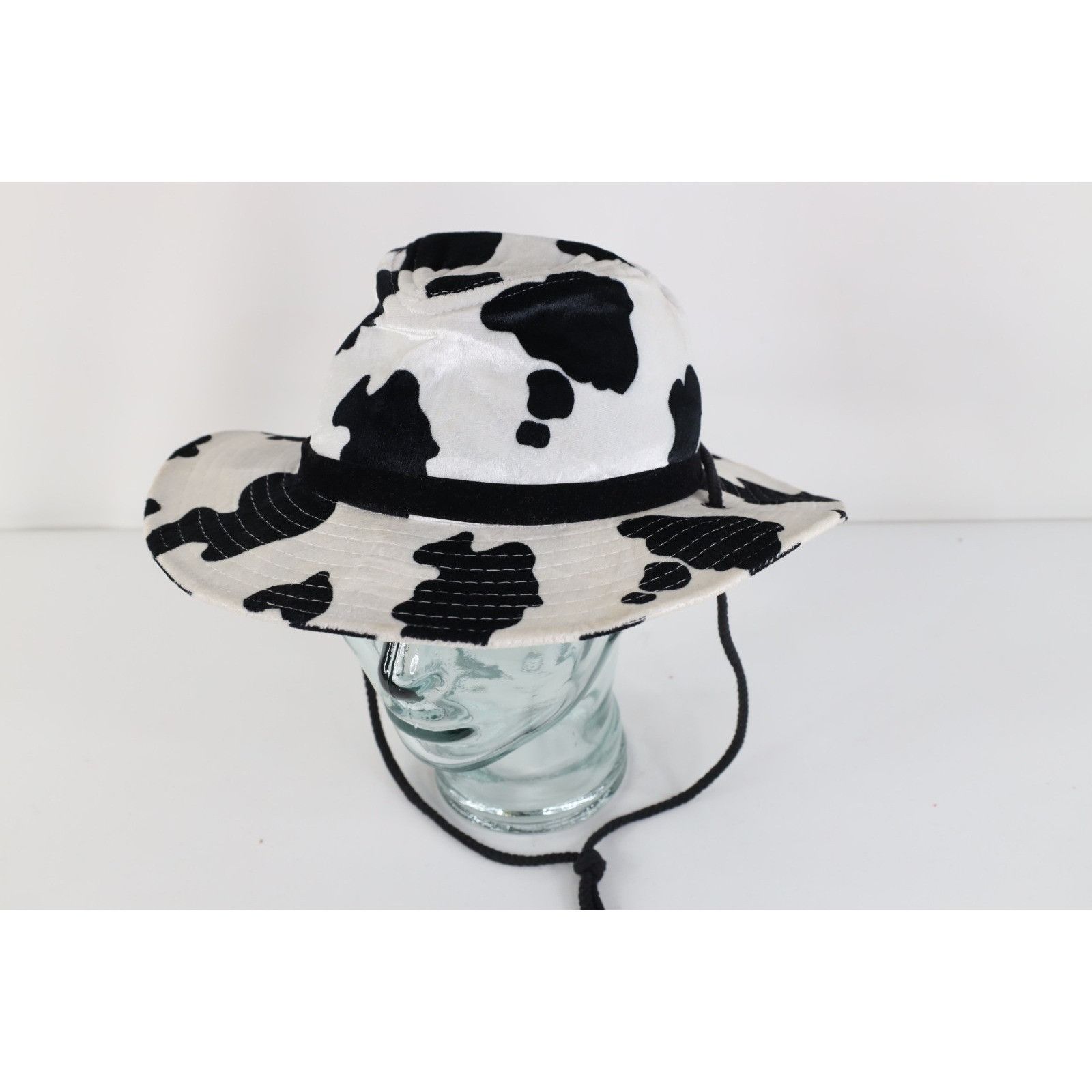 Vintage Vintage 90s Streetwear Cowgirl Cow Spots Velour Cowboy Hat Size ONE SIZE - 1 Thumbnail