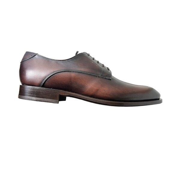 Antonio Maurizi Antonio Maurizi Mens Cognac Leather Round Toe Lace Up Derby Size US 10 / EU 43 - 6 Thumbnail