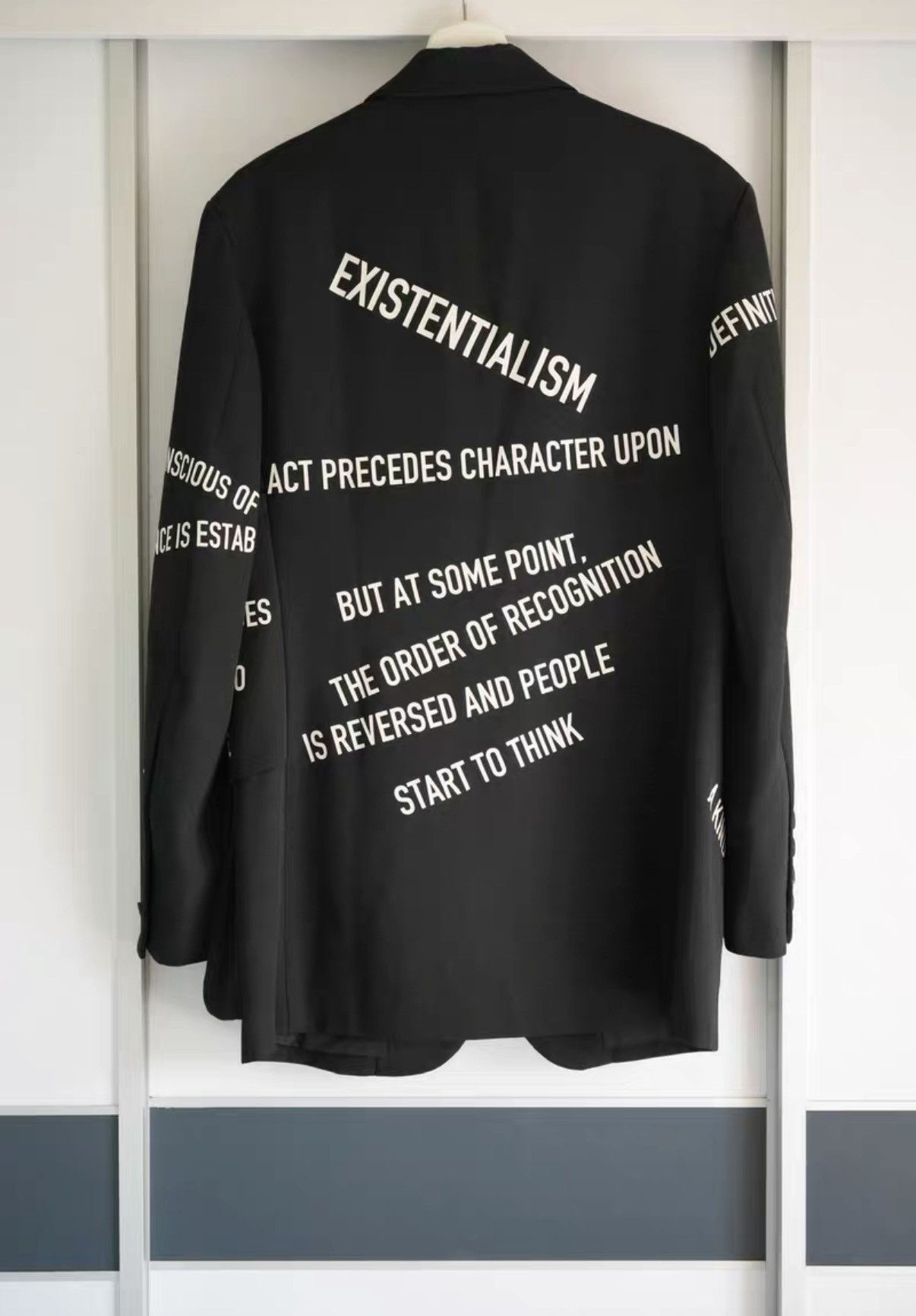 Yohji Yamamoto Yohji Yamamoto 21aw Slogan Print Blazer K4 Size US M / EU 48-50 / 2 - 2 Thumbnail