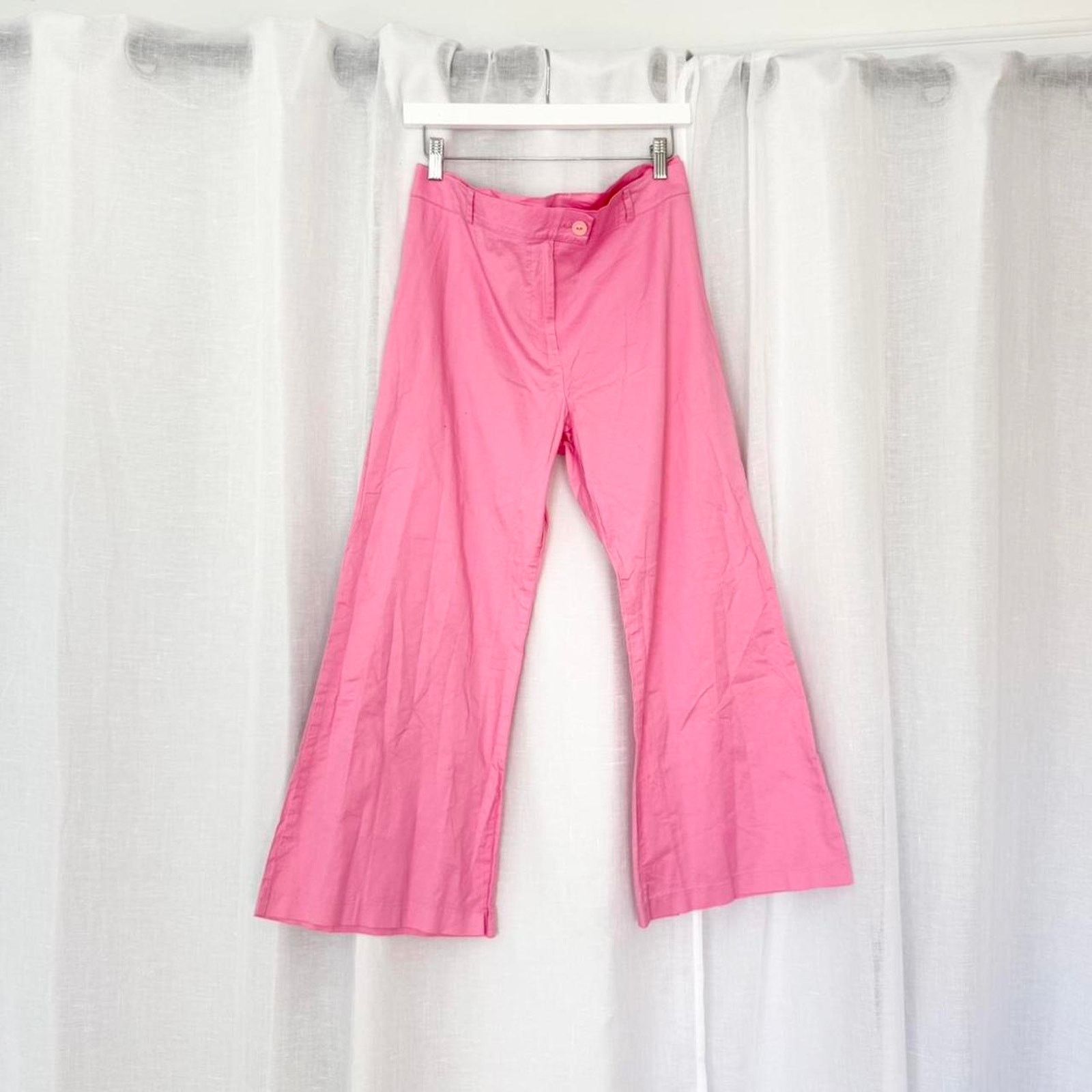 Vintage ✿ vintage bubblegum pink cropped flare pants ✿ Size 39" - 1 Thumbnail