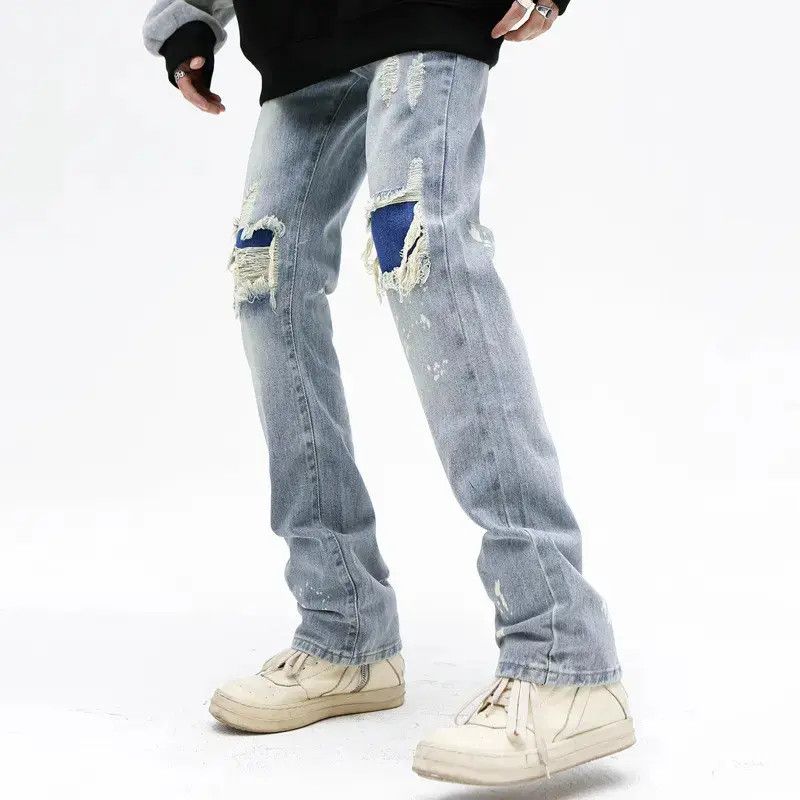 Japanese Brand Straight leg ripped jeans Size US 30 / EU 46 - 2 Thumbnail
