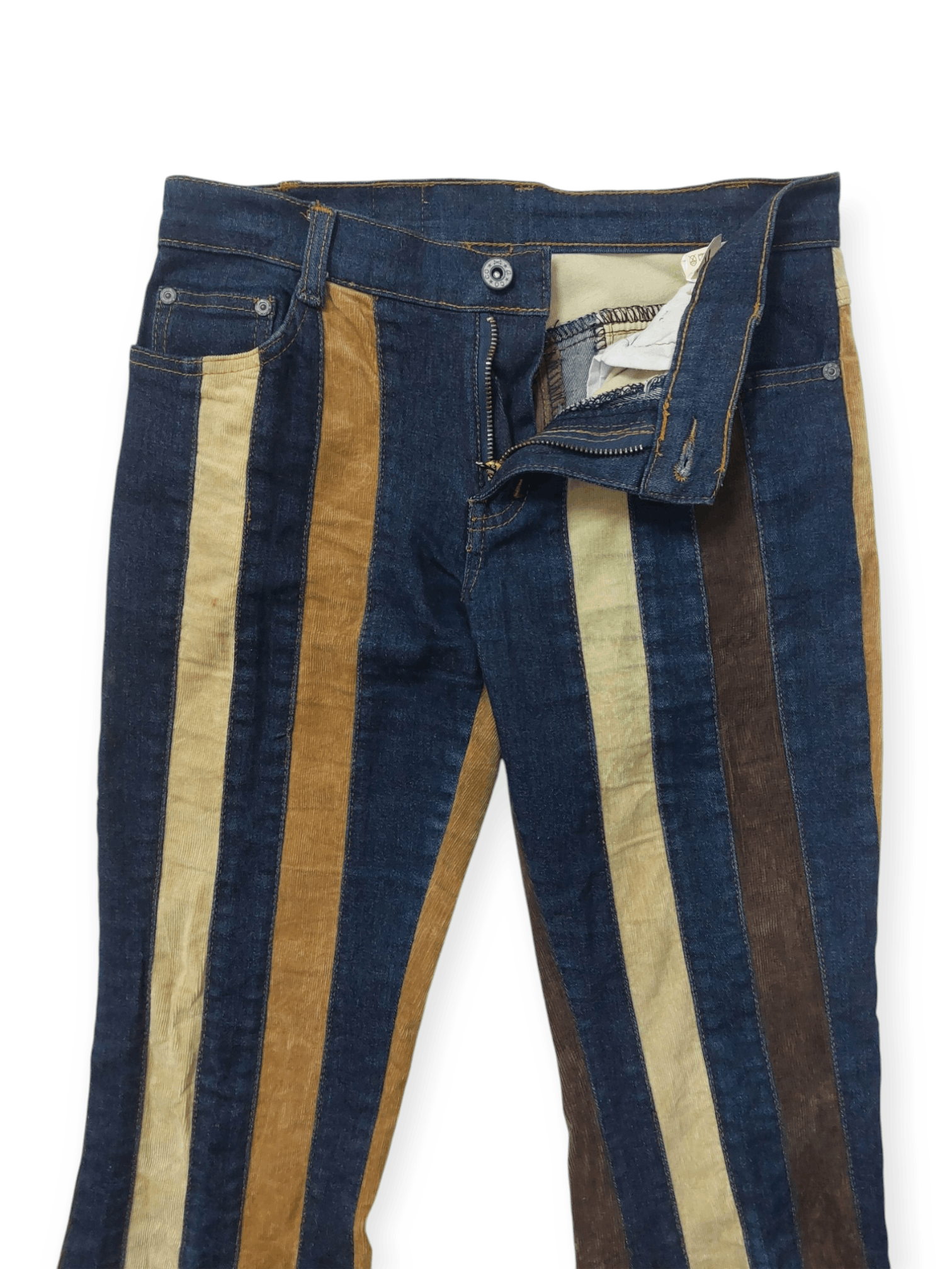 Vintage 🔥Super Flare Japan A.CO.CO Multi Stripe Jeans Size 26" / US 2 / IT 38 - 4 Thumbnail