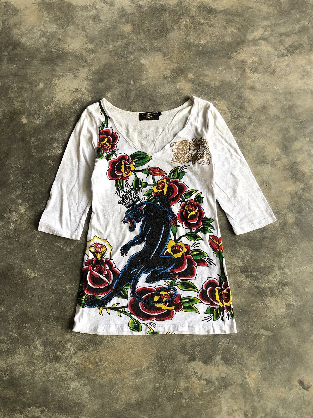 Christian Audigier × Ed Hardy Ed Hardy by Christian Audigier crazy vintage tee Size S / US 4 / IT 40 - 1 Thumbnail
