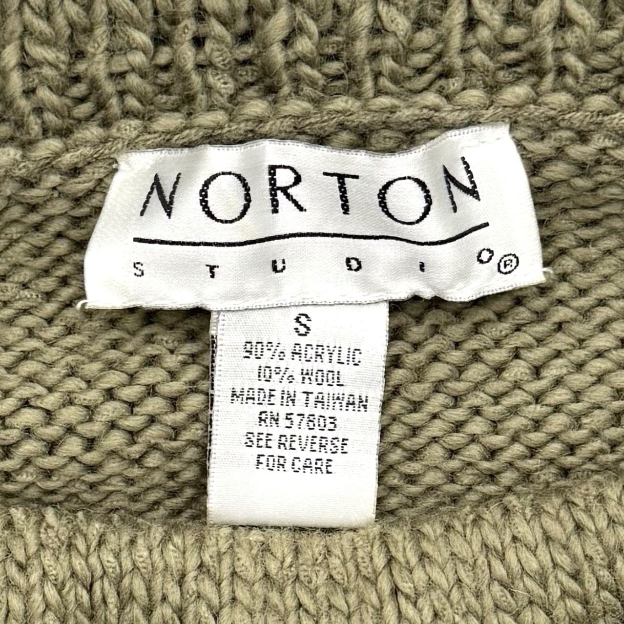 Vintage VINTAGE Norton Studio 90s Boho Cable Knit Fringe Cropped Sweater Womens Small Green Pullover Knit Size S / US 4 / IT 40 - 6 Thumbnail