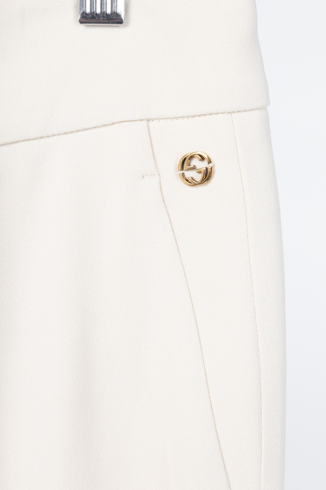 Gucci Gucci Cream Crepe Straight-Leg Holiday Trousers Size 26" / US 2 / IT 38 - 5 Thumbnail