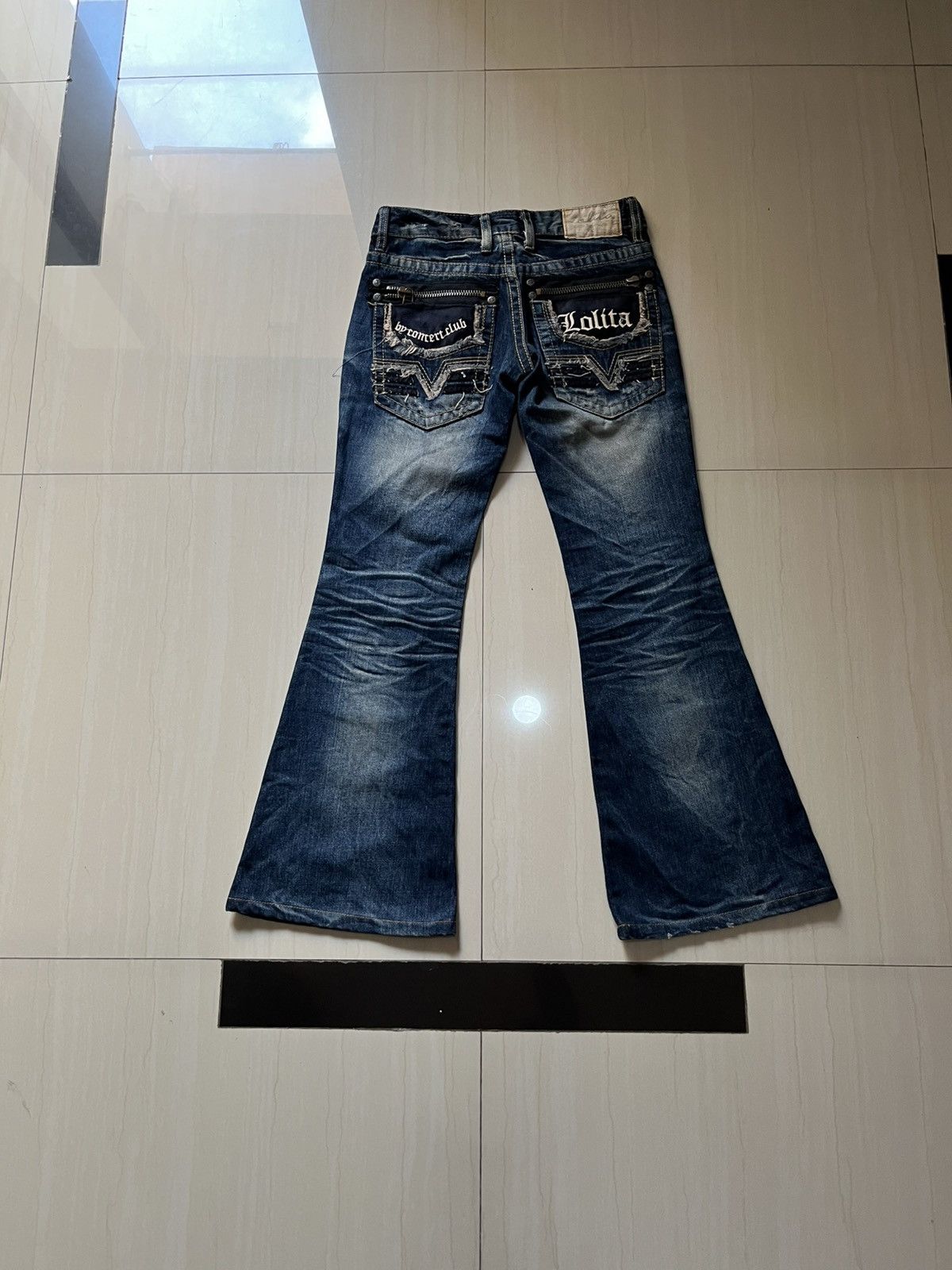Japanese Brand Lolita flare jeans y2k 2000/ Size 26" / US 2 / IT 38 - 2 Thumbnail
