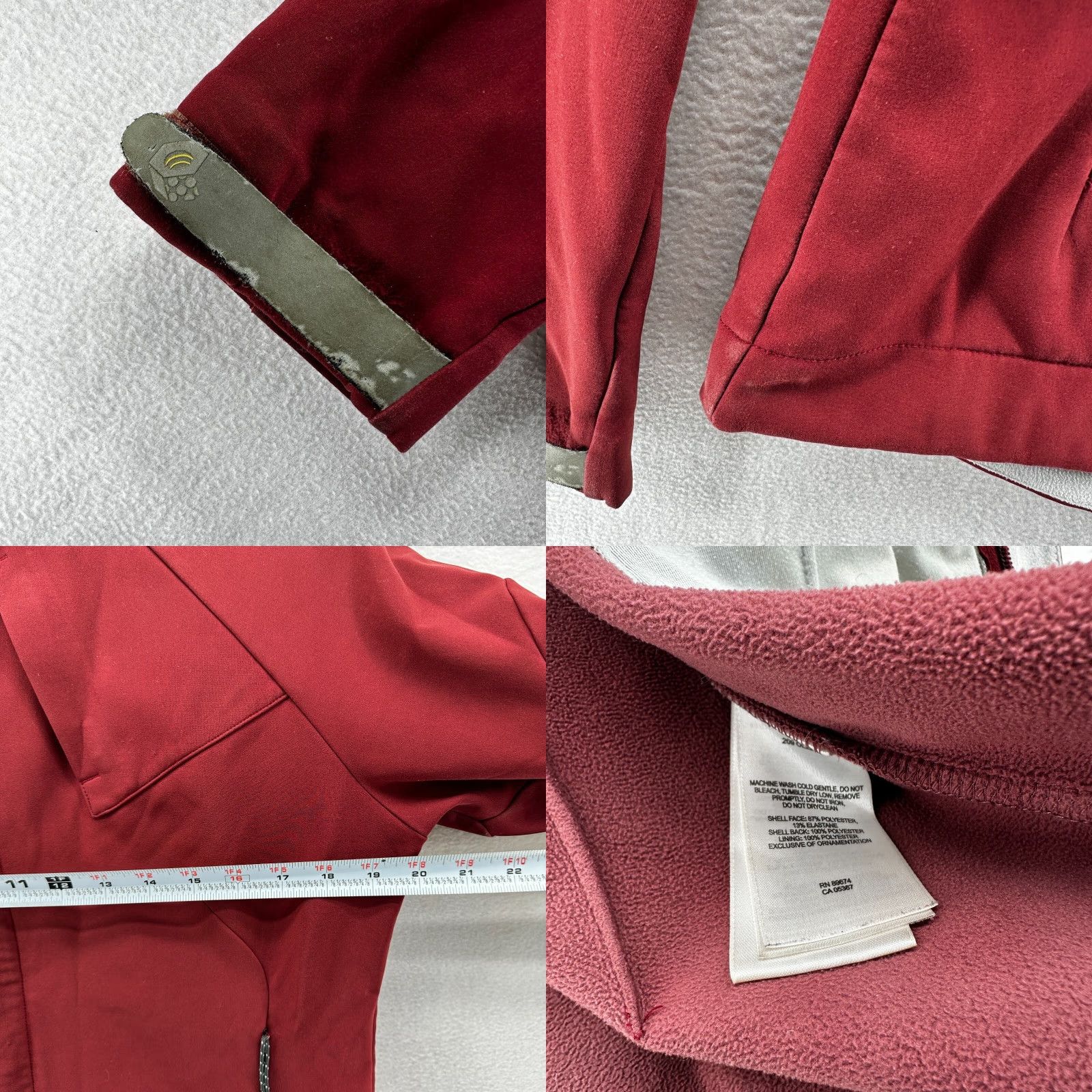 Mountain Hardwear Mountain Hardwear Jacket Women's Red Medium Fleece Full Zip Pockets Long Sleeve Winter Casual Basic Size M / US 6-8 / IT 42-44 - 8 Thumbnail
