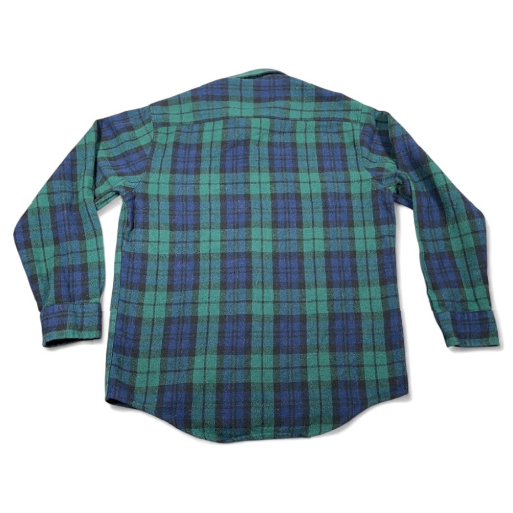Sears VINTAGE Sears Roebuck Shirt Adult MEDIUM Blue Green Flannel Black Watch Wool 80s Size US M / EU 48-50 / 2 - 3 Thumbnail