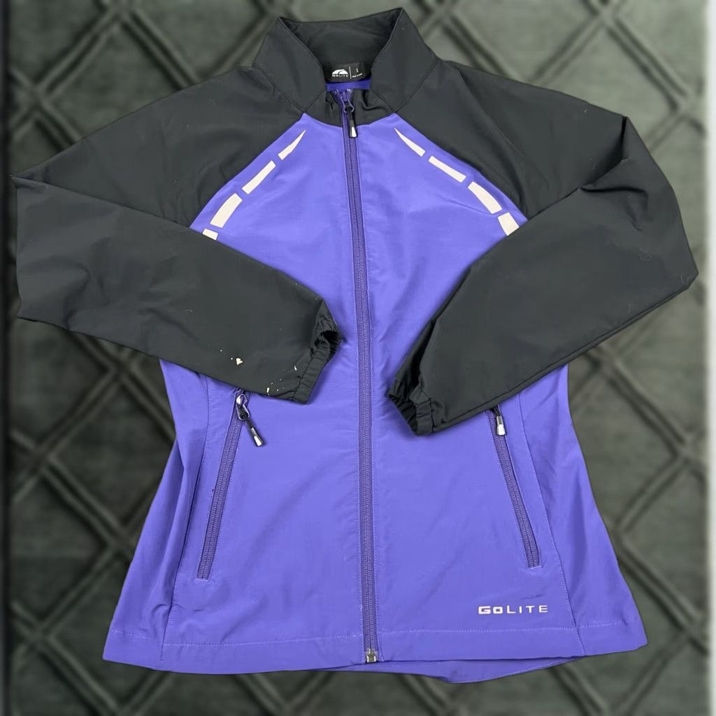 Vintage Golite Running Jacket Womens Small Purple Full Zip Reflective Stretch Workout Jacket Size S / US 4 / IT 40 - 1 Thumbnail