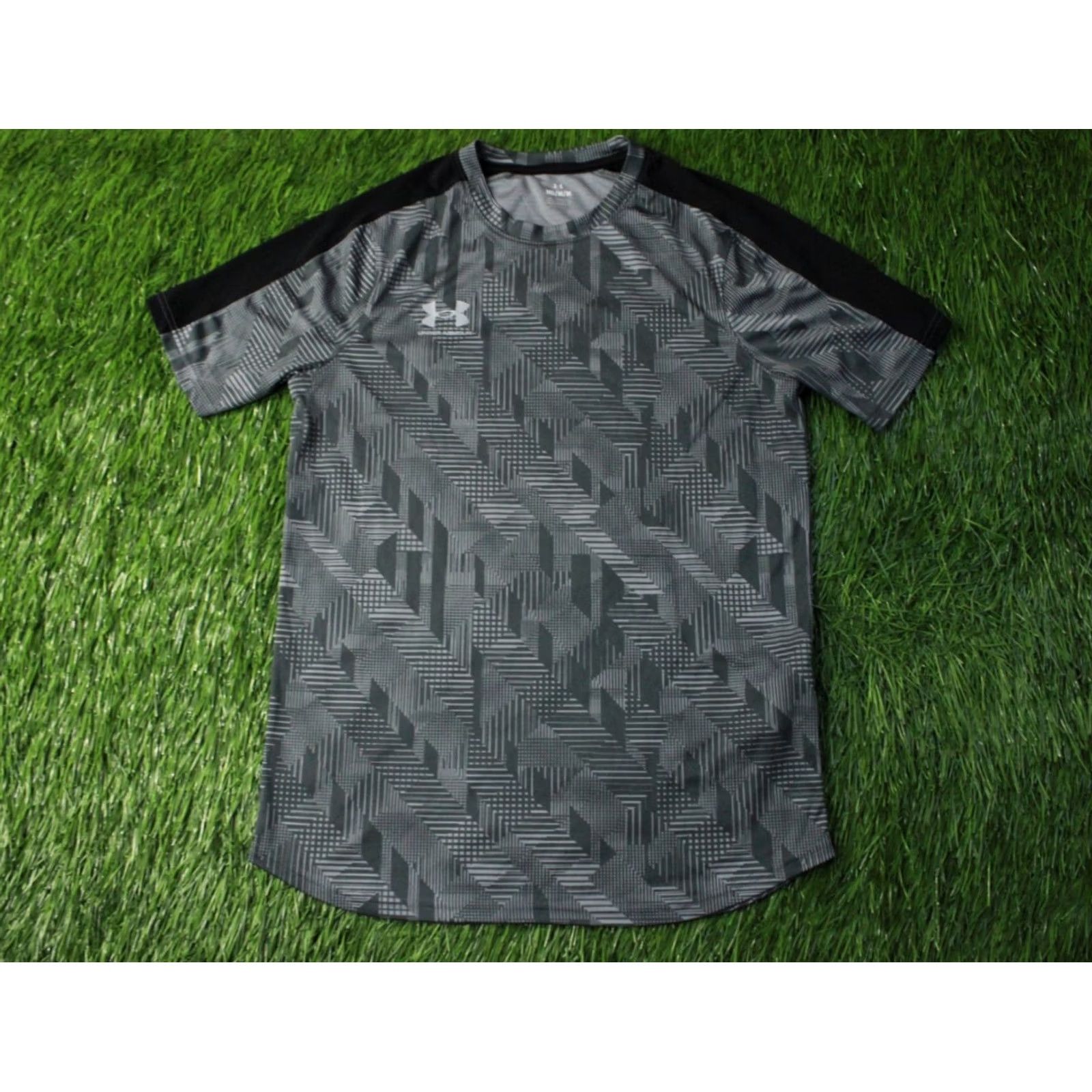 Under Armour Under Armour T-Shirt Men's Training Compression Shirt Jersey 2023 M Gray and Black Short Sleeve Classic Fit Regular Size M Size US M / EU 48-50 / 2 - 2 Thumbnail
