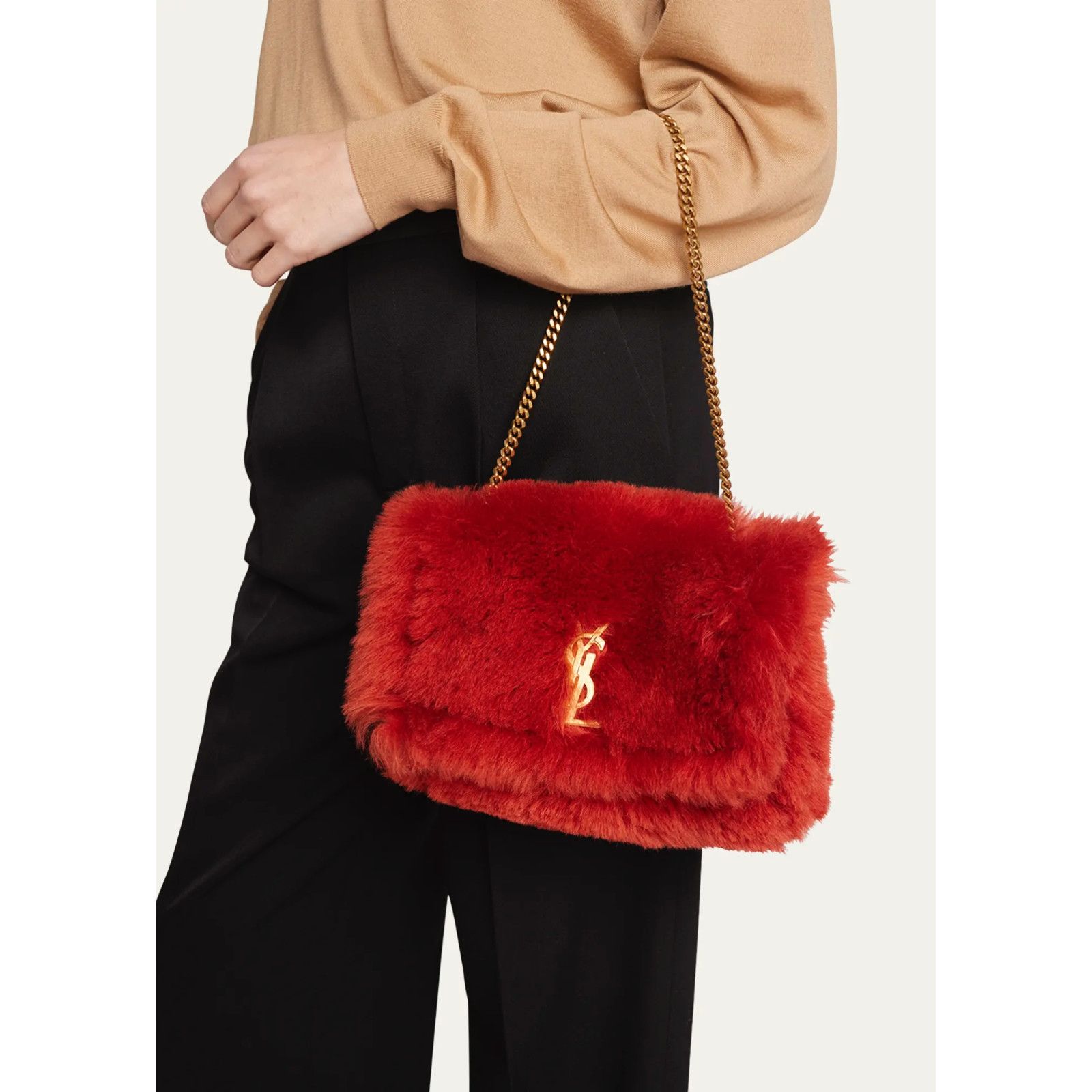 Yves Saint Laurent Saint Laurent Small Kate YSL Red Reversible Faux Fur Bag Size ONE SIZE - 3 Thumbnail