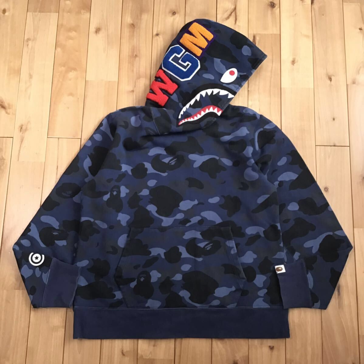 Bape BAPE Shark pullover hoodie blue camo a bathing ape Grailed