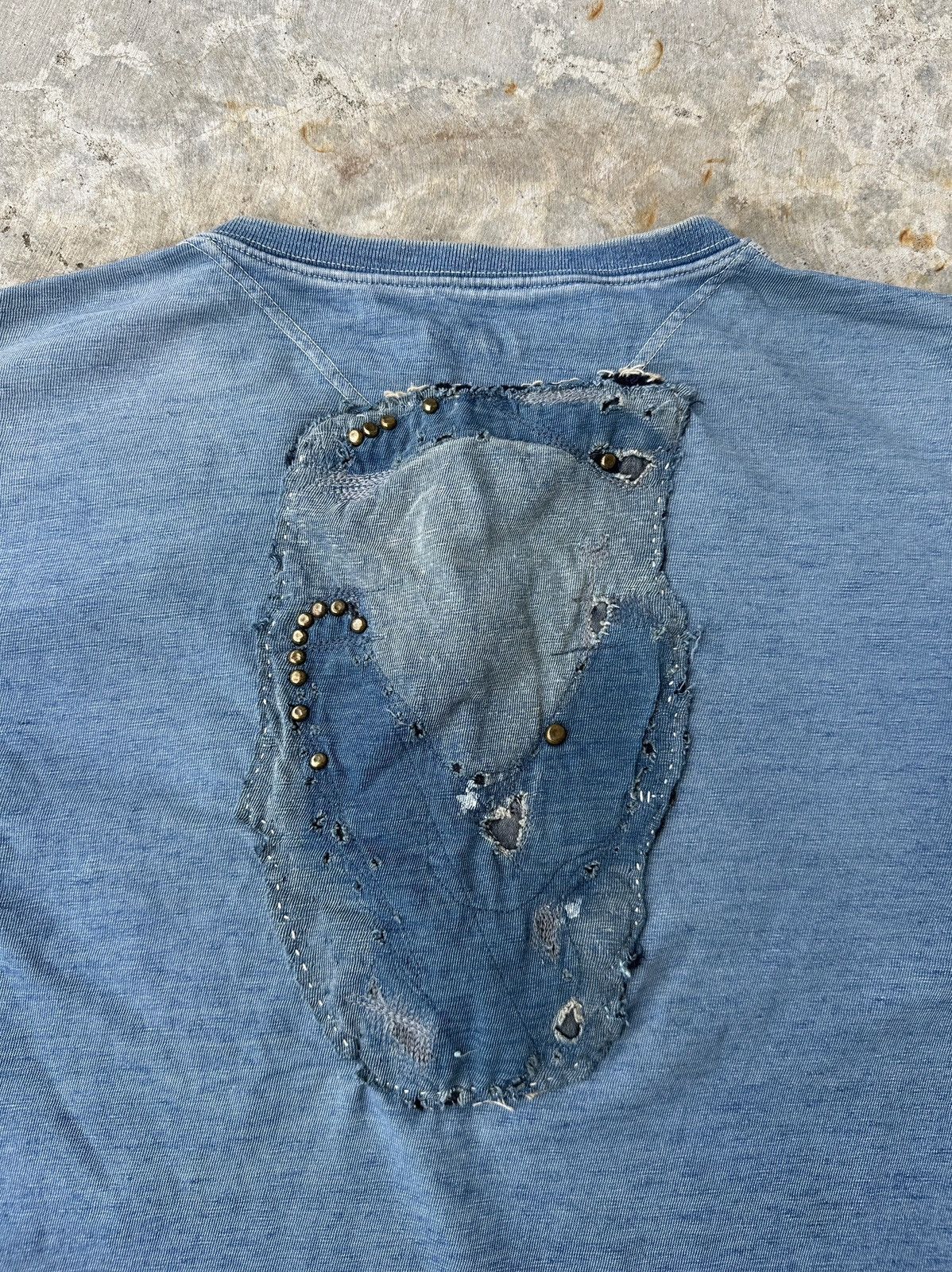 Kapital Kountry Kapital Indigo Henley Boro Concho pocket studded henley tee Size US M / EU 48-50 / 2 - 5 Thumbnail
