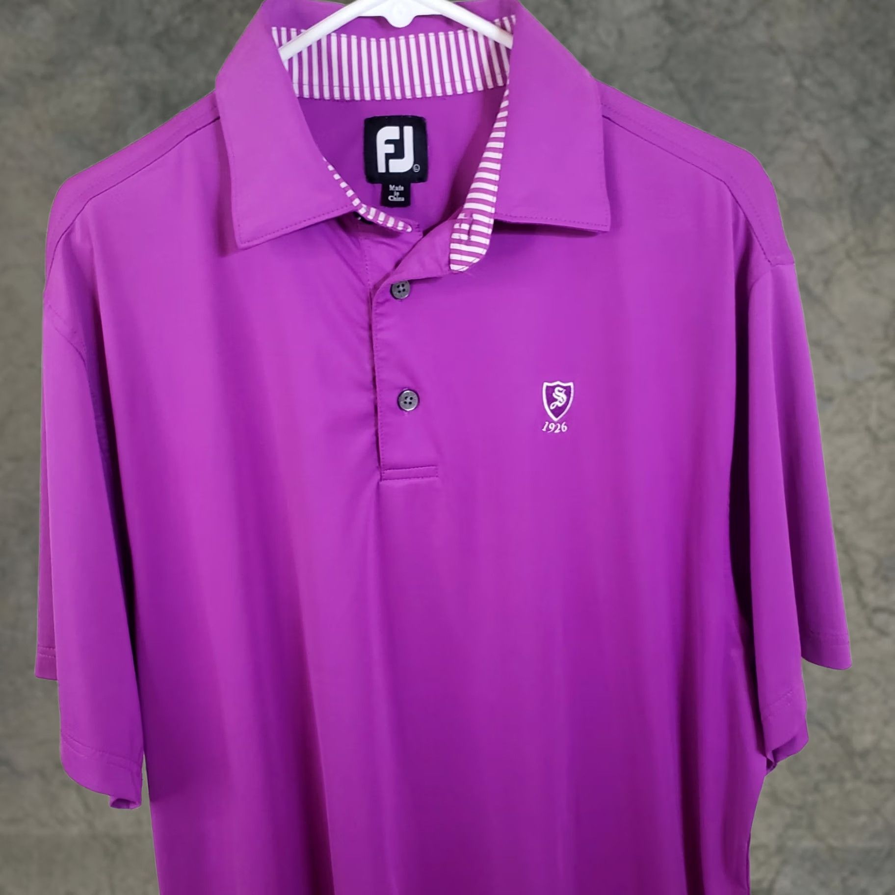 Footjoy FootJoy Polo Golf Shirt Men's L Purple Solid Short Sleeve FJ Performance Size US L / EU 52-54 / 3 - 1 Thumbnail