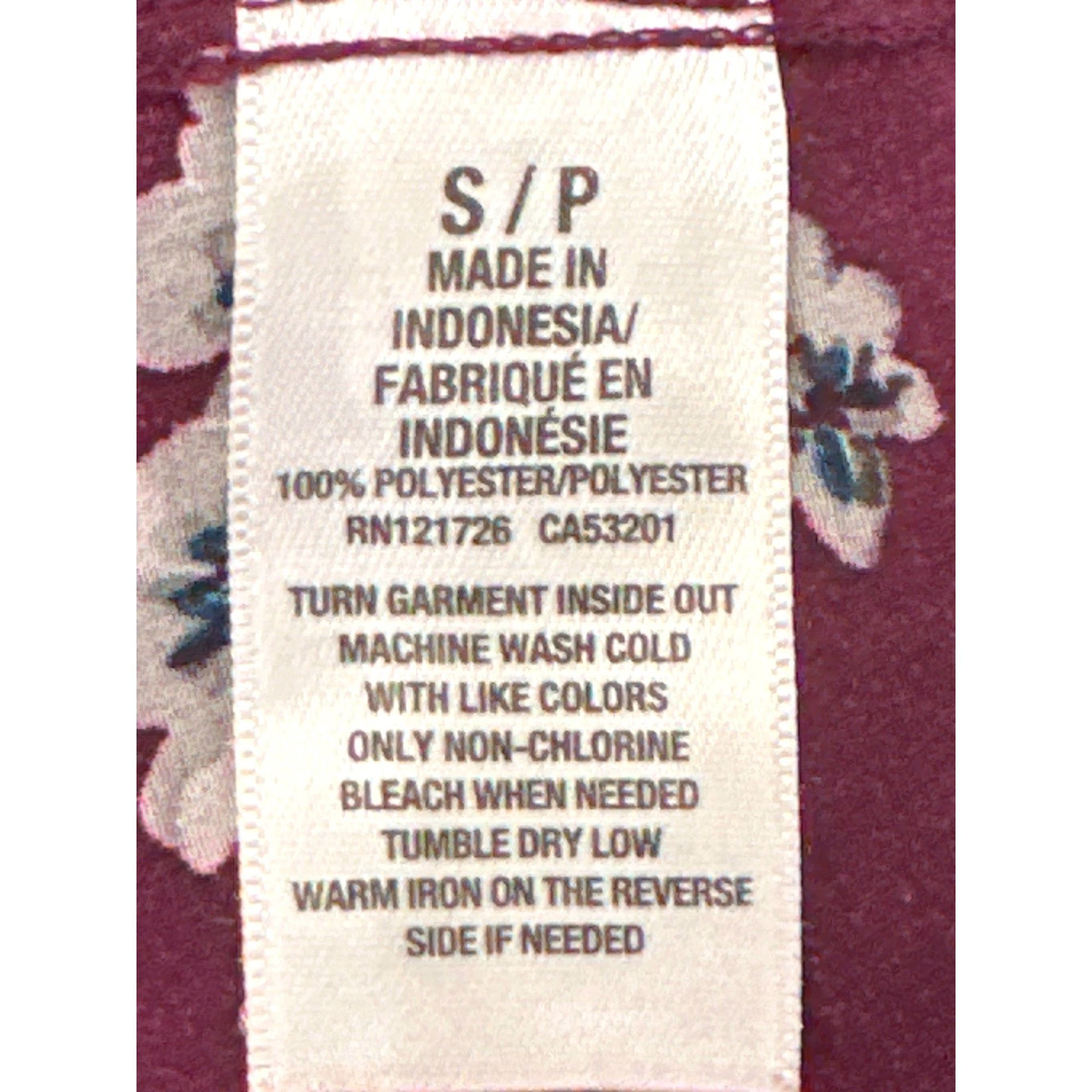 Aeropostale Aeropostale Sheer Floral Chiffon Blouse Size Small Burgundy Size S / US 4 / IT 40 - 6 Thumbnail