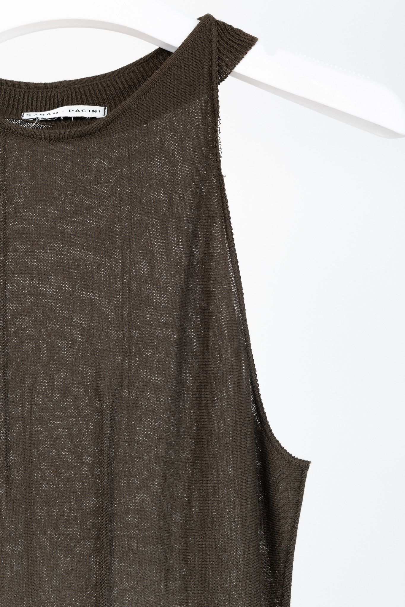 Sarah Pacini Sarah Pacini Brown Knit Rib-Accent Maxi Dress Size S / US 4 / IT 40 - 5 Thumbnail