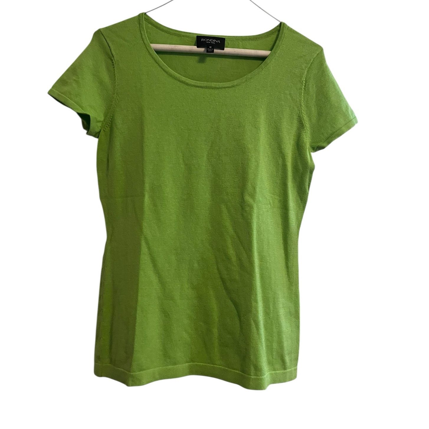 Designer Rondina New York Silk Blend Short Sleeve Green Knit Top M Size M / US 6-8 / IT 42-44 - 1 Thumbnail