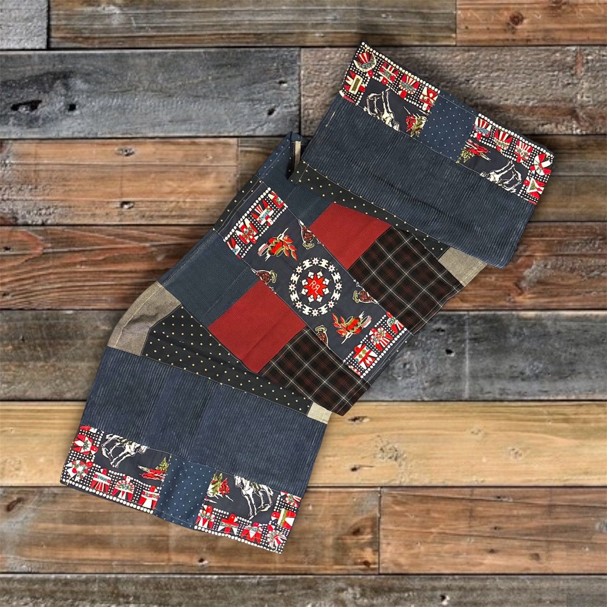 RRL Ralph Lauren CUSTOM RRL/ RL PATCHWORK SCARF (100% UPCYCLED RRL FABRIC) Size ONE SIZE - 1 Thumbnail